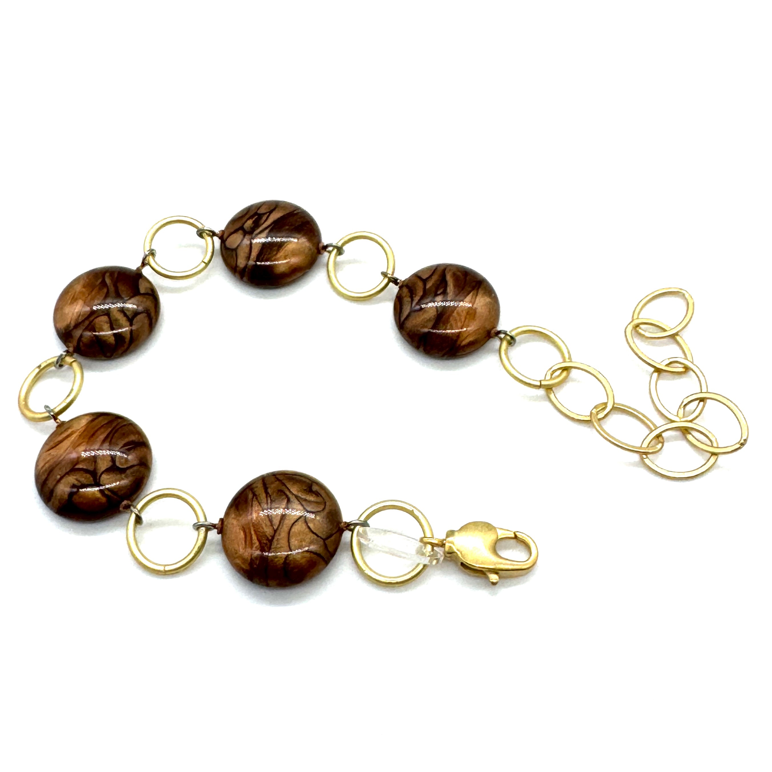 Metallic Marbled Aura Glow Stations Bracelet