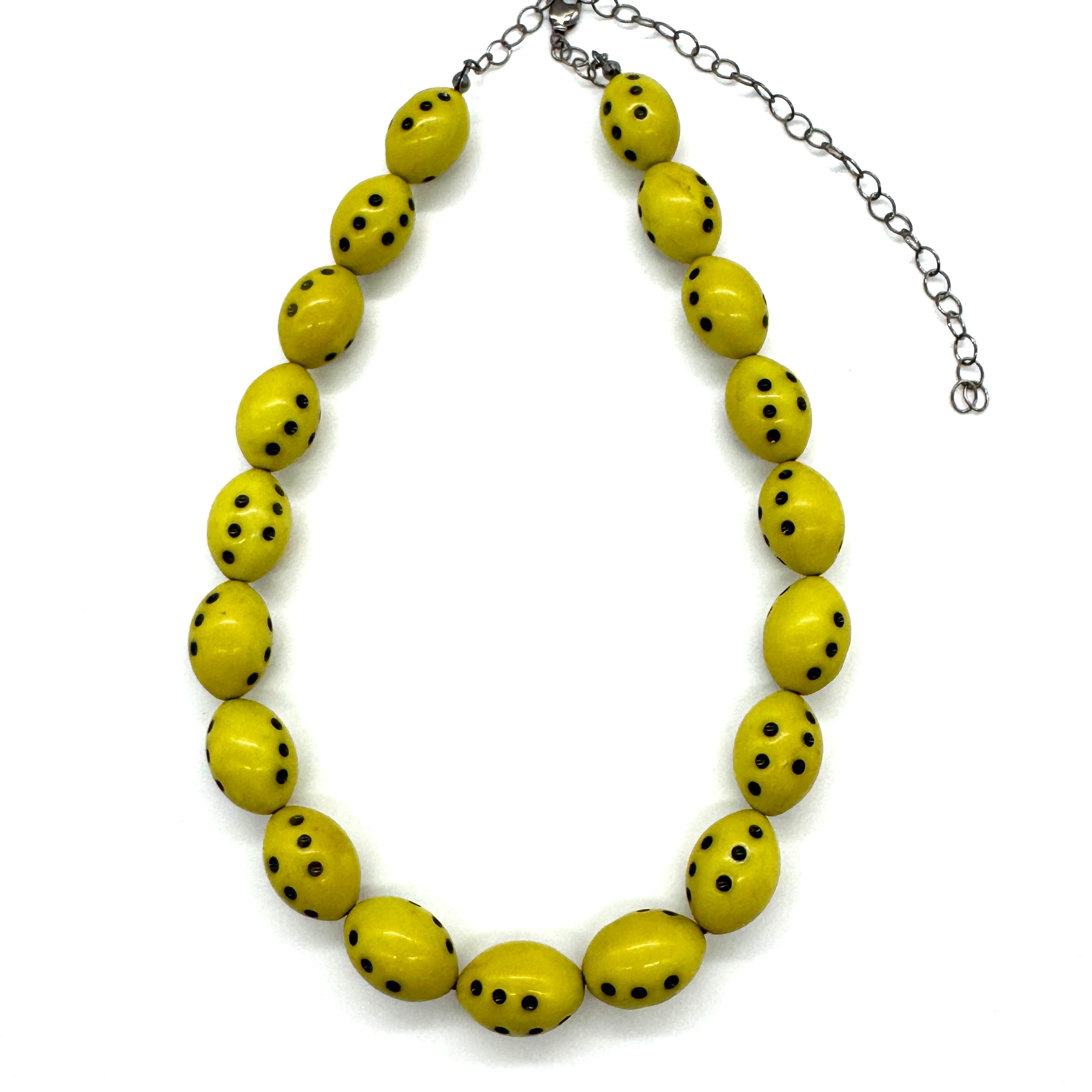 Chartreuse Golden Polka Dot Marco Necklace