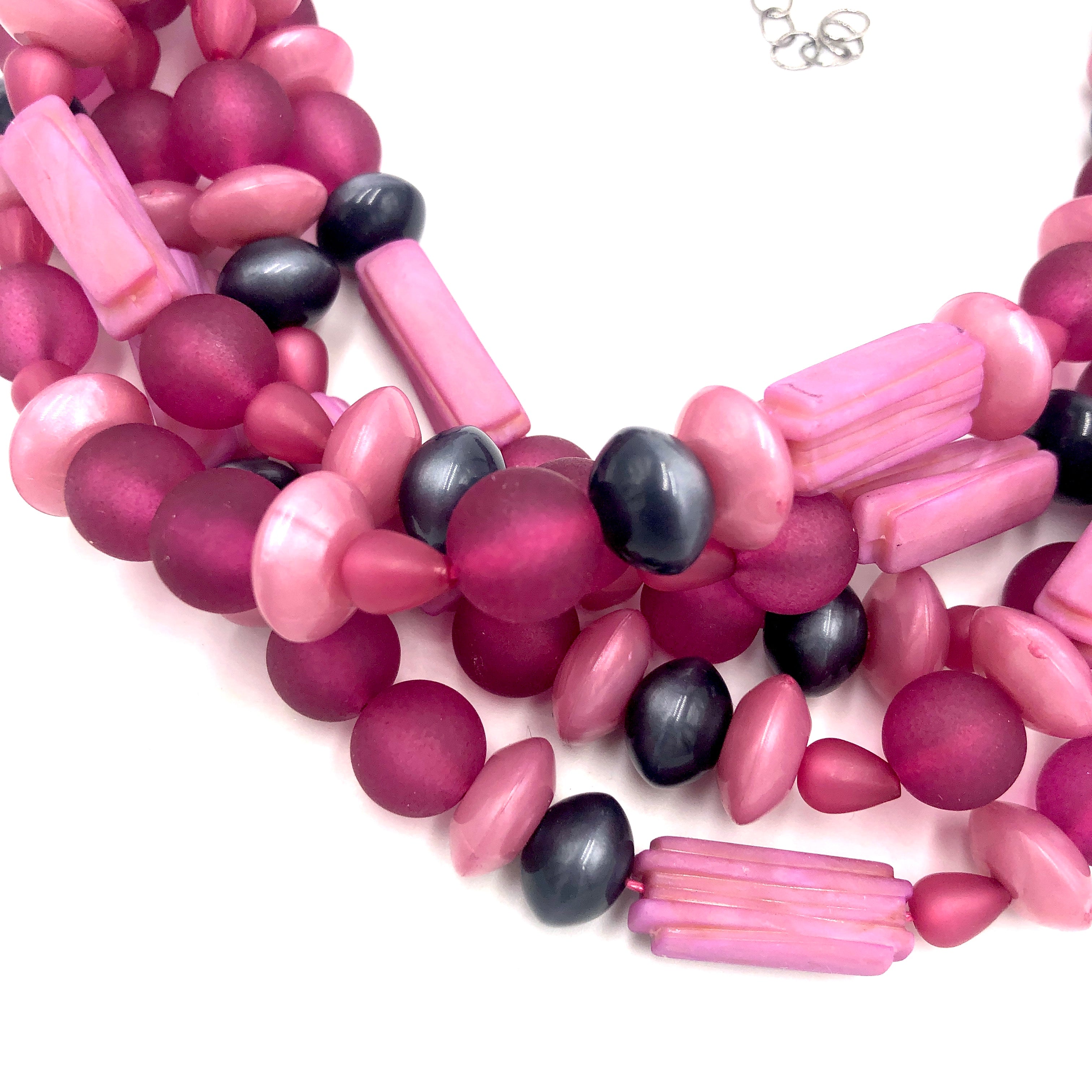 Mid Mod Magenta Sylvie Beaded Necklace