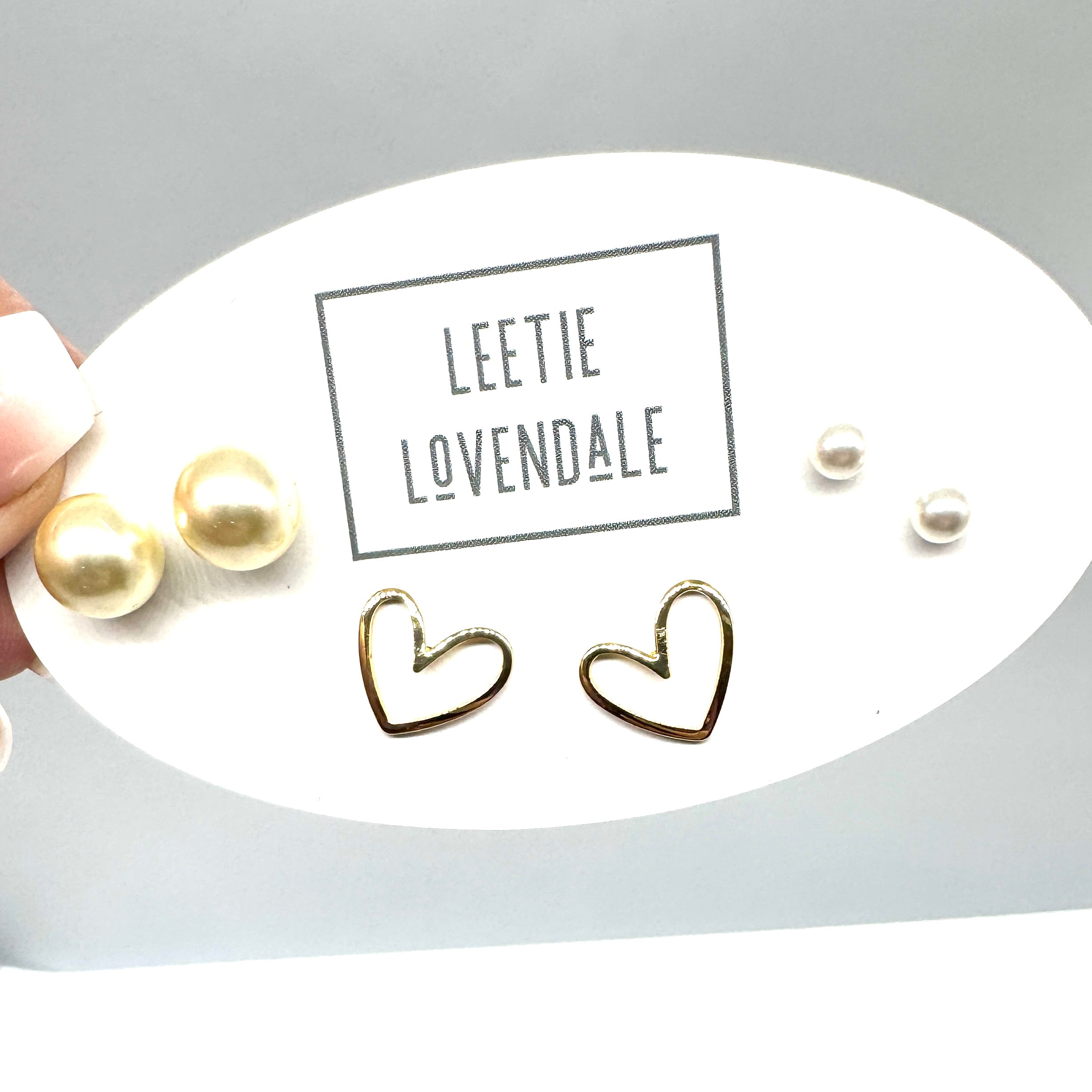 Hand Drawn Love Earrings Set