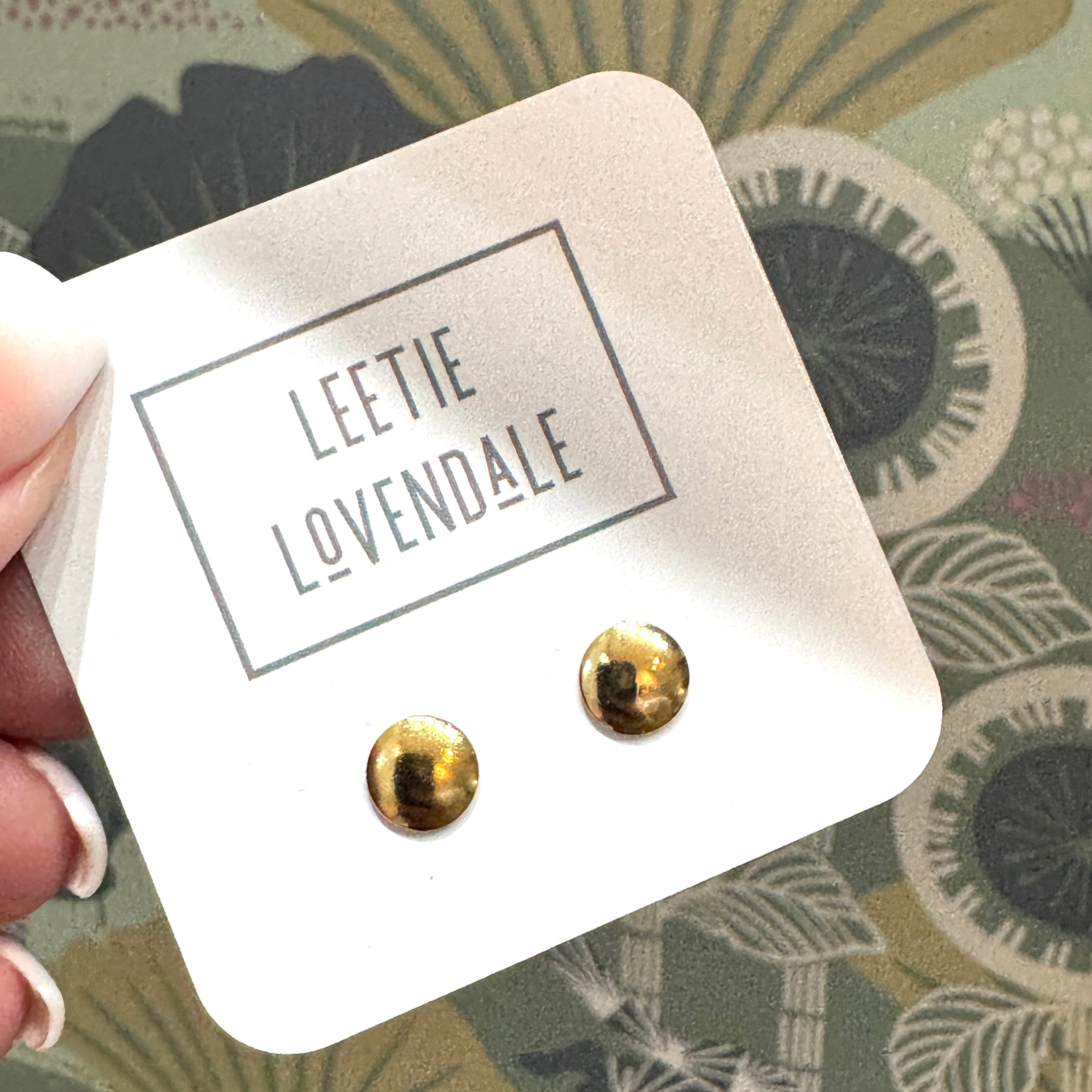 Polka Dot - Deadstock Gold Stud Earrings