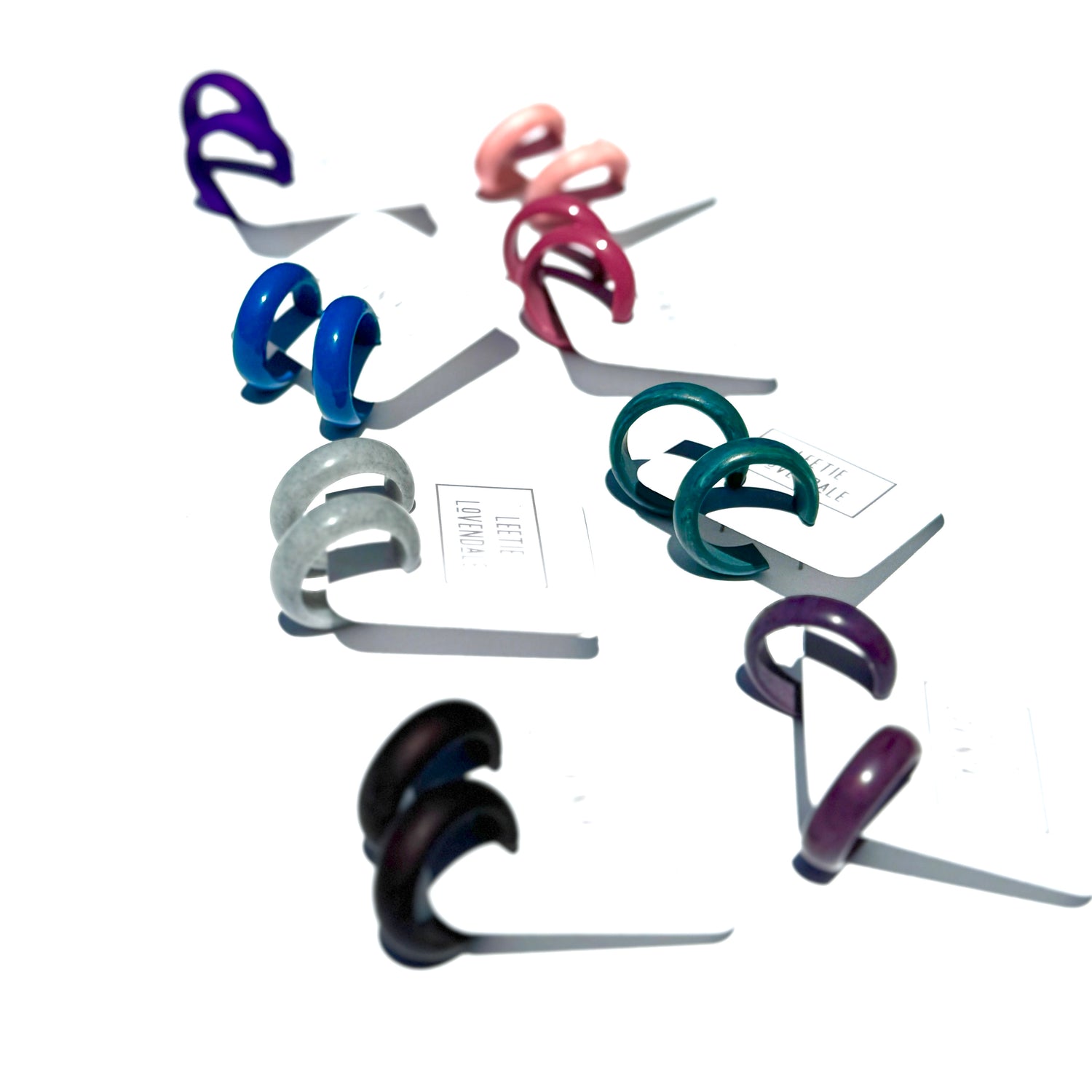 leetie lovendale best plastics simple hoop earrings in lots of colors