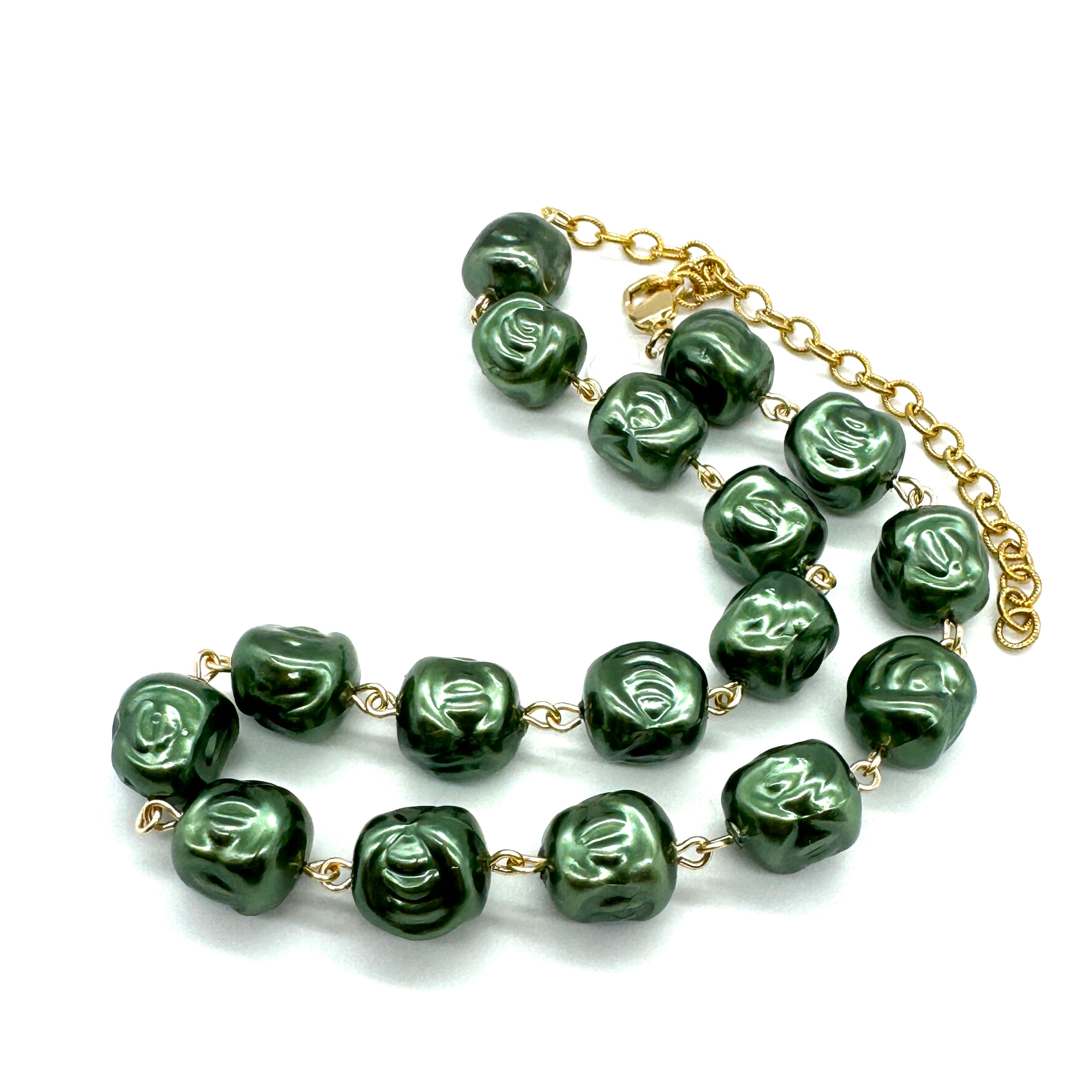 Hollow Evergreen Nugget Amelia Necklace
