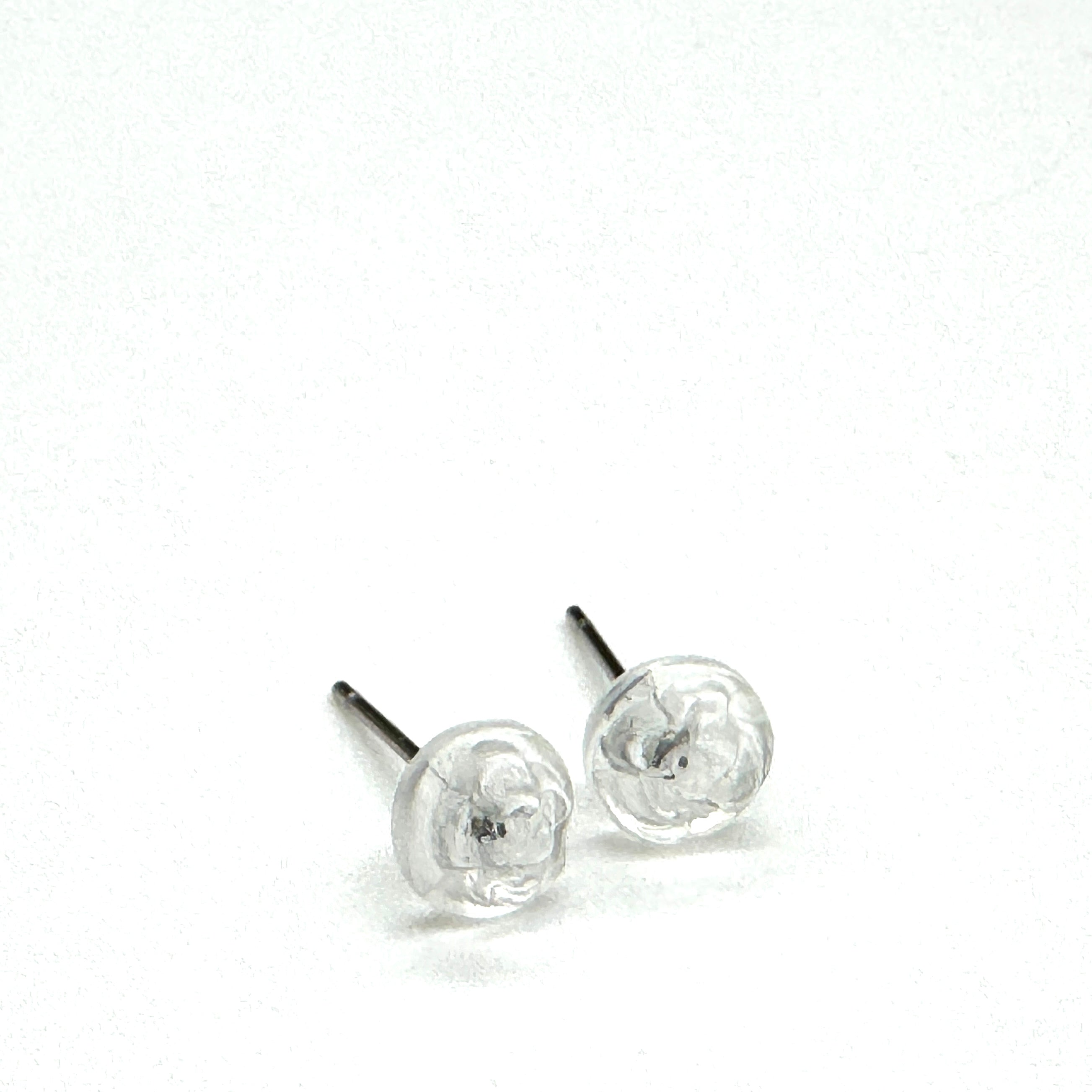 clear vintage lucite rose studs