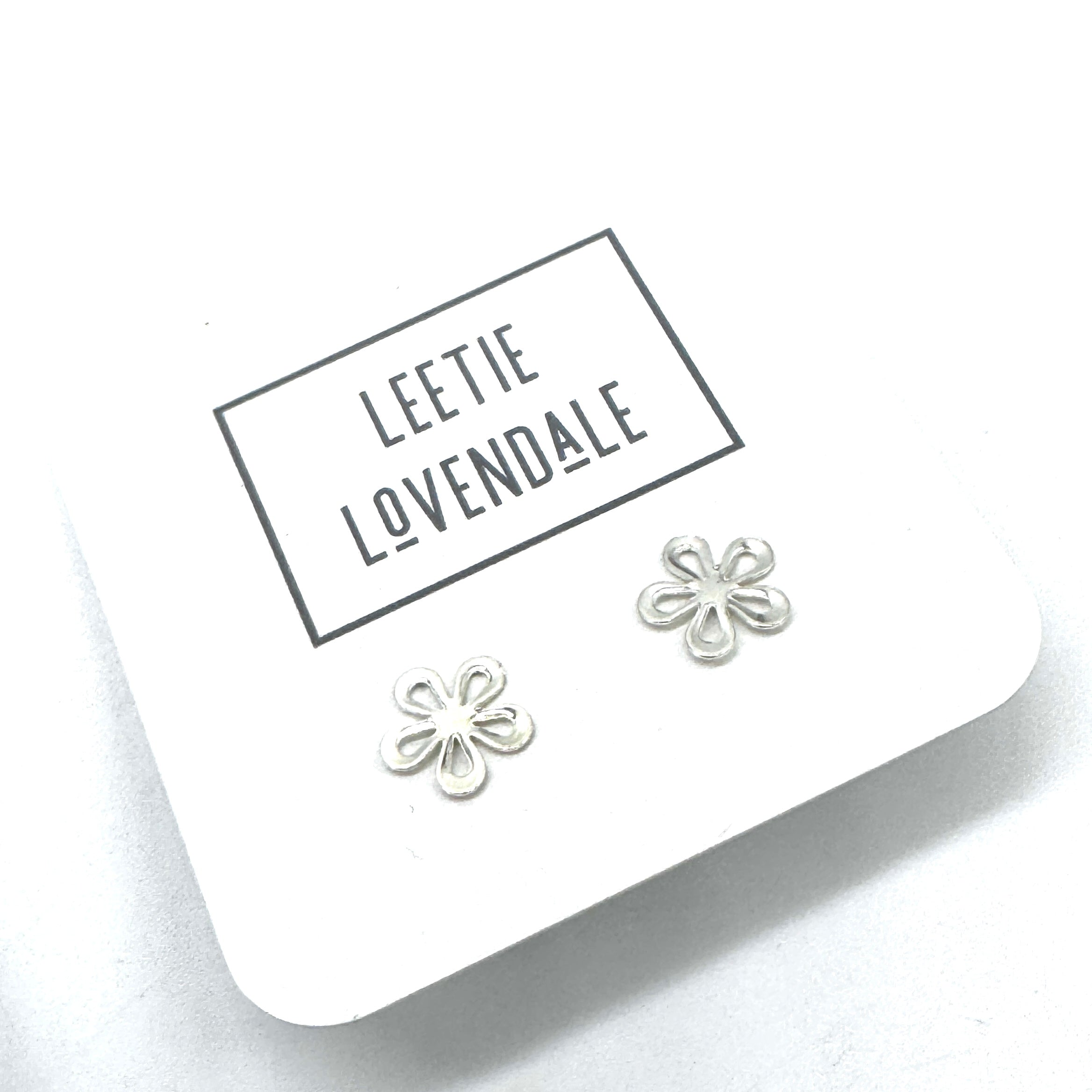 Silver Splat Flower Deadstock Stud Earrings