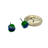 green blue purple vintage stud earrings
