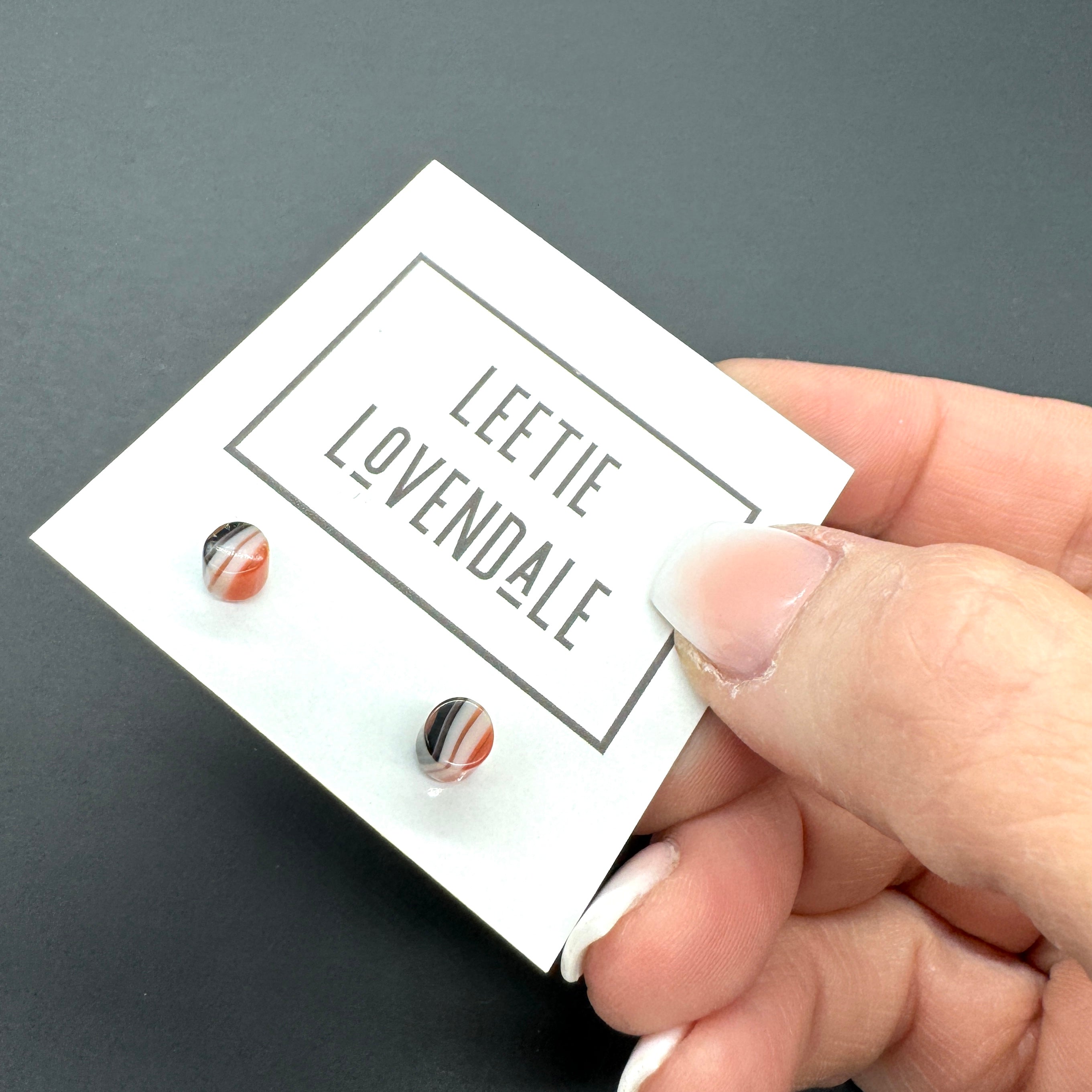 vintage stripe stud earrings