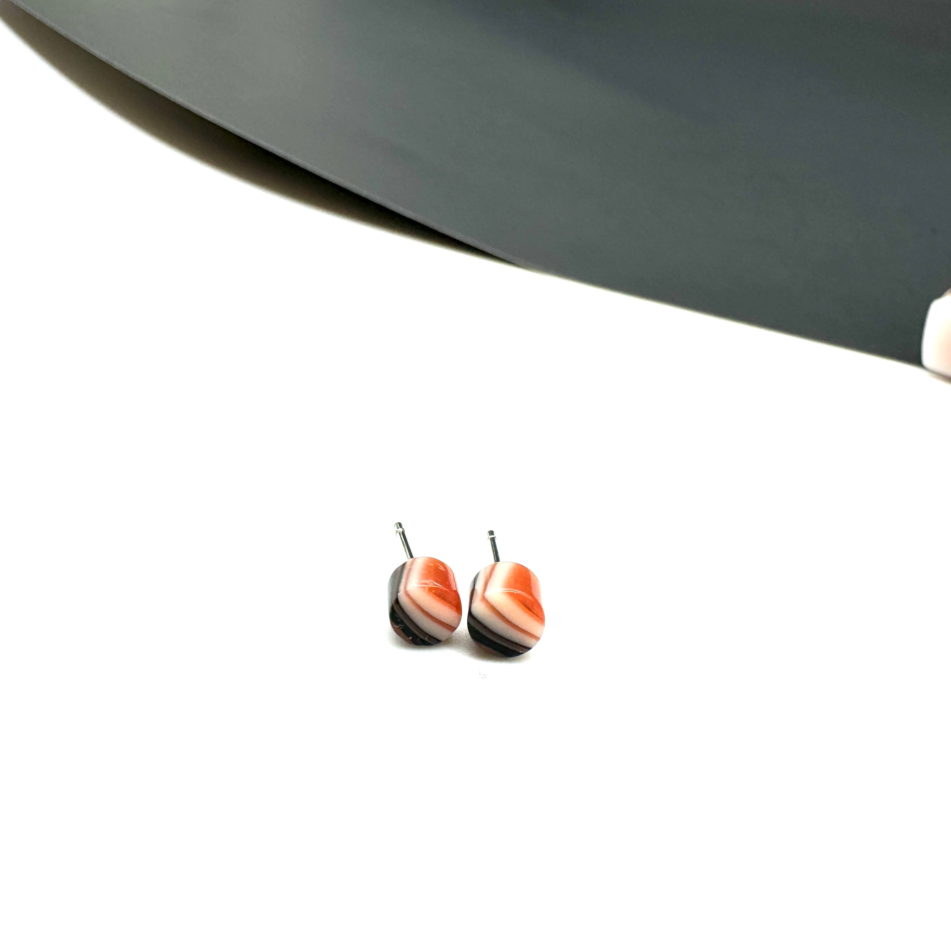 tiny stripe stud earrings