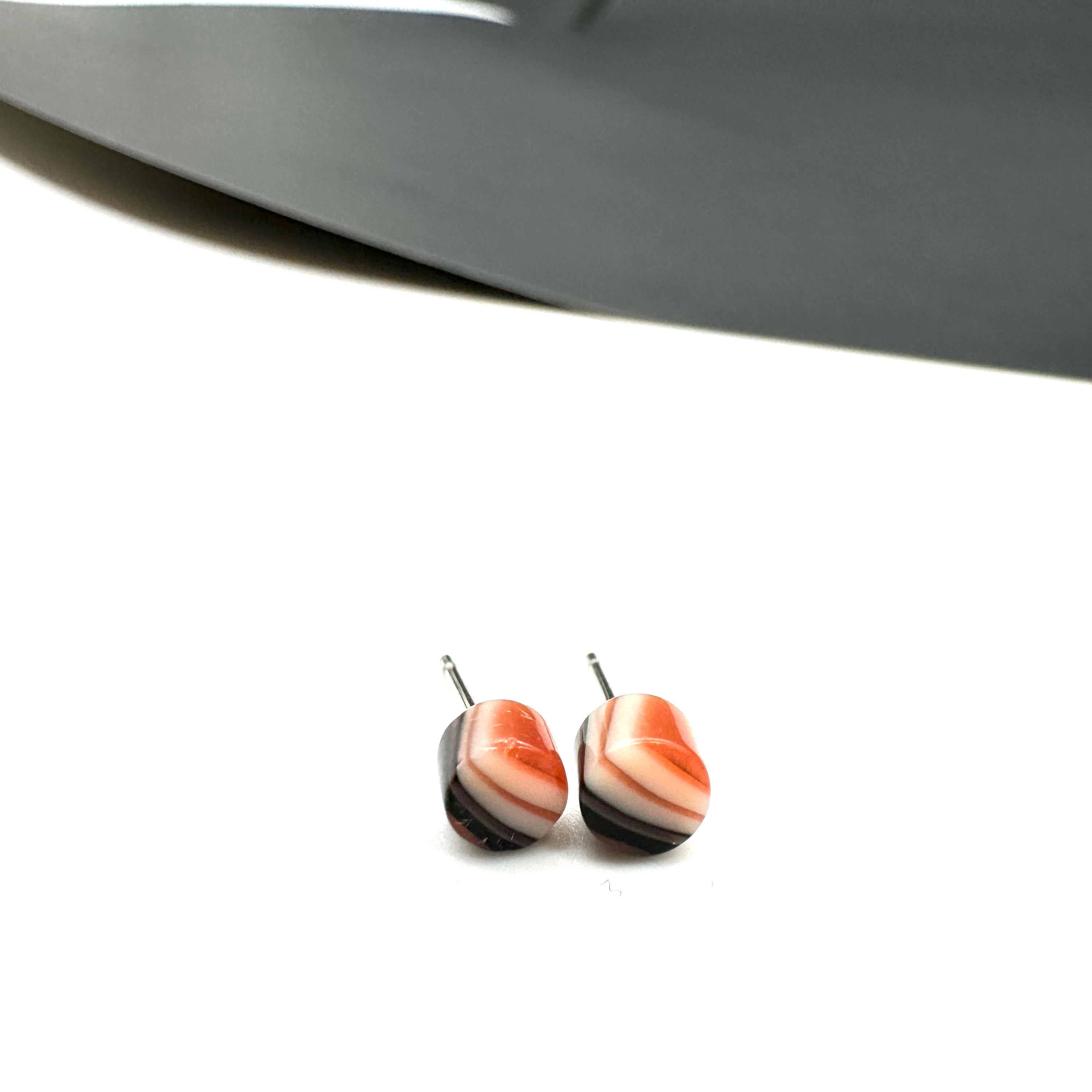 vintage stripe lucite stud earrings