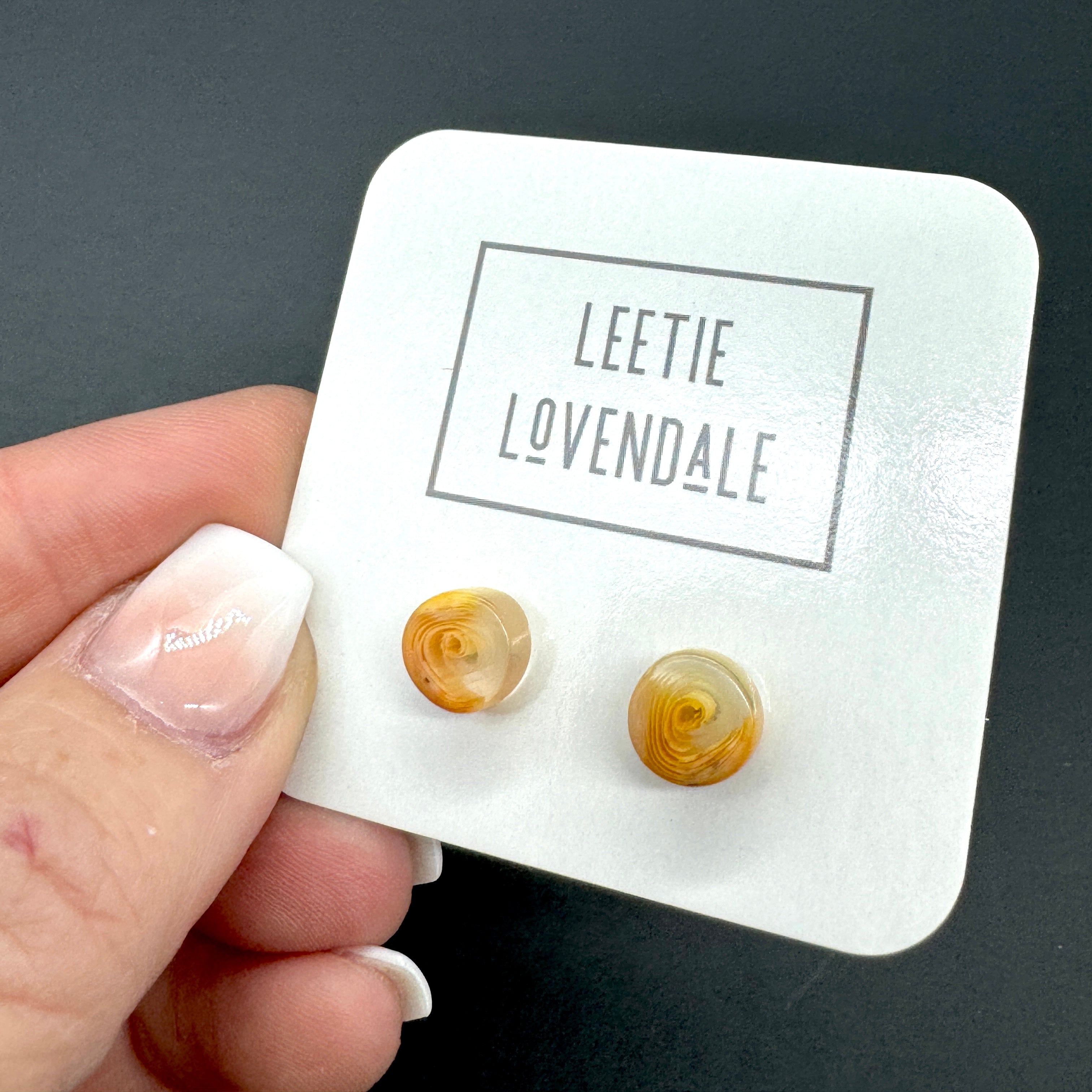 yellow golden caramel studs