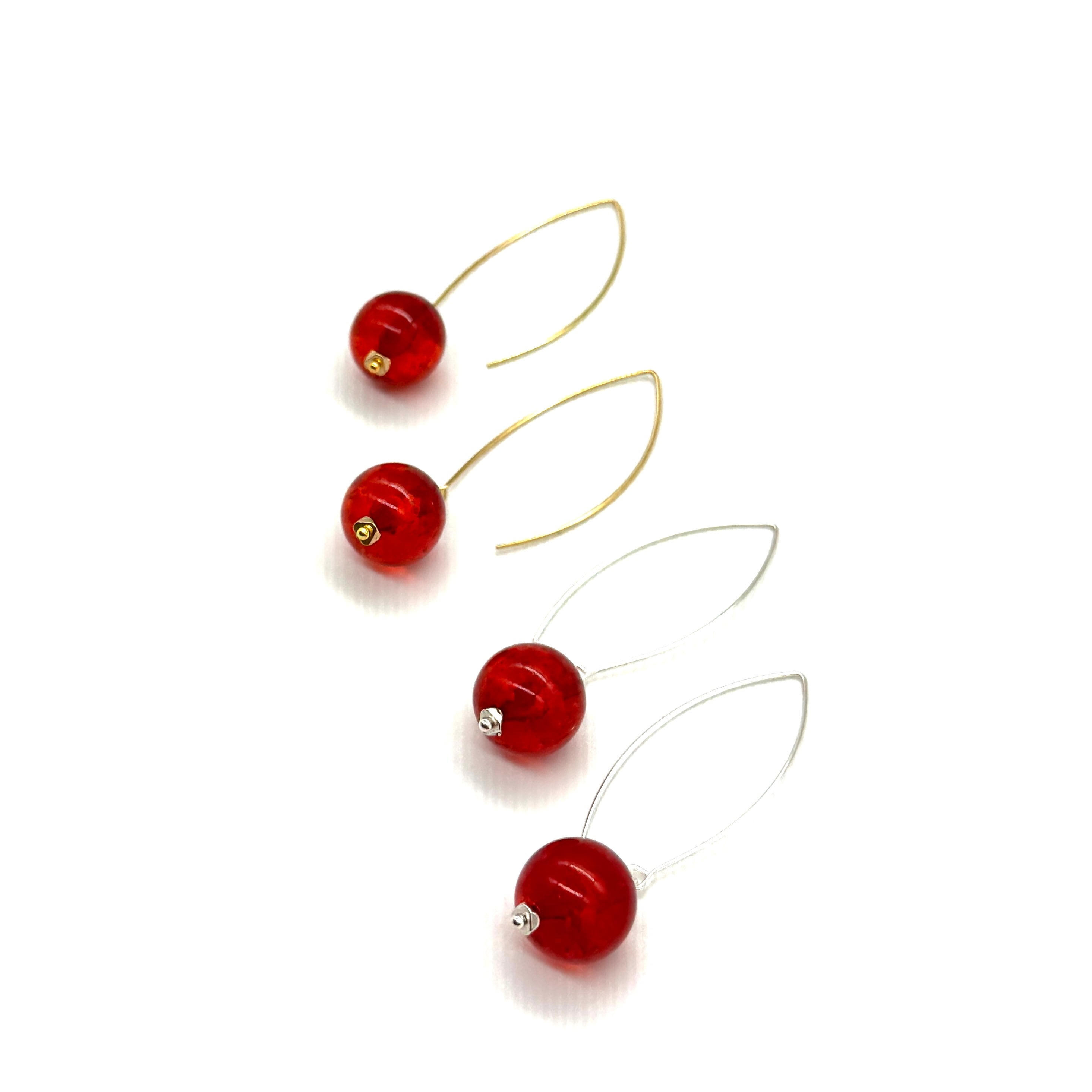 Red Berry Confetti RainDrop Earrings
