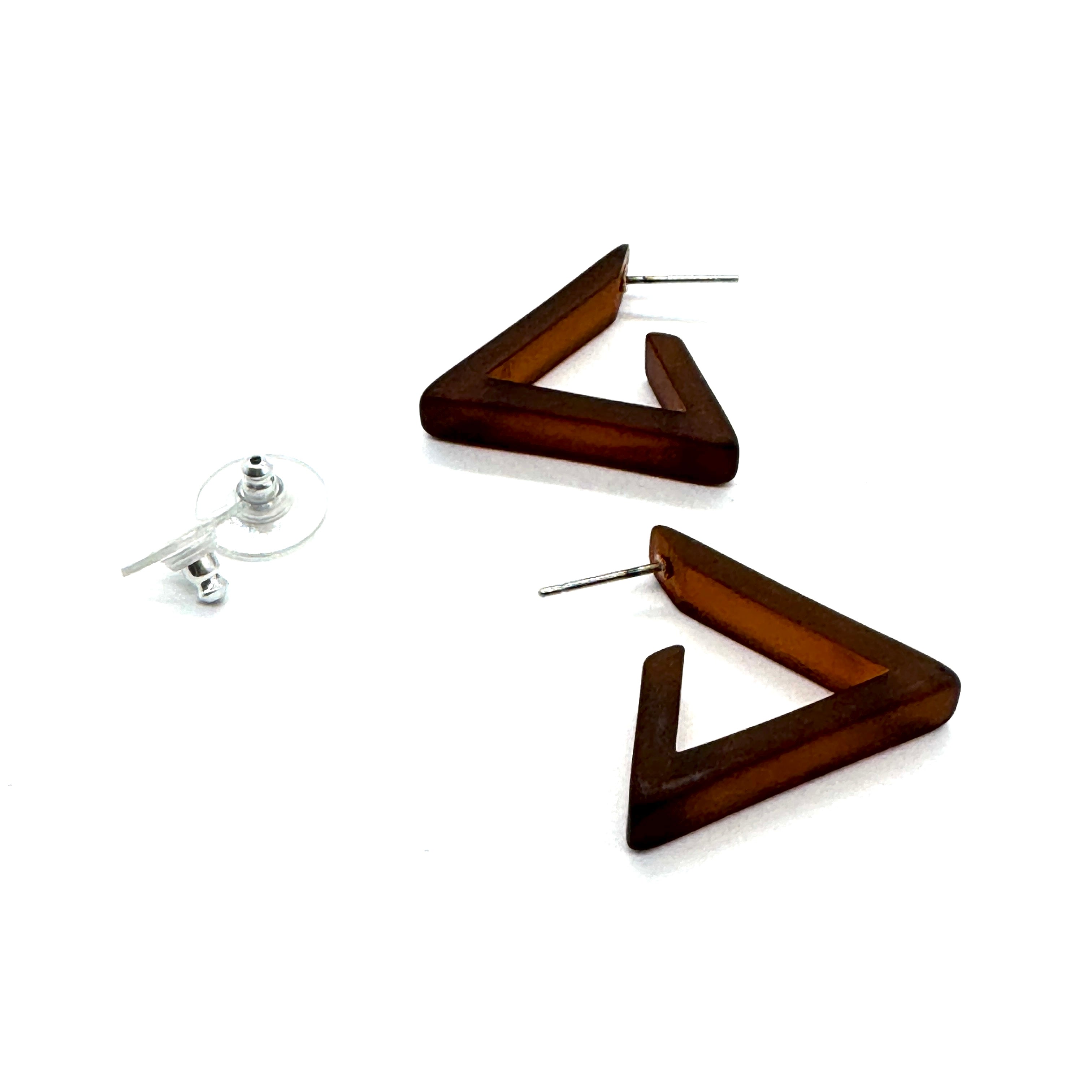 Triangle Frosted Lucite Hoop Earrings