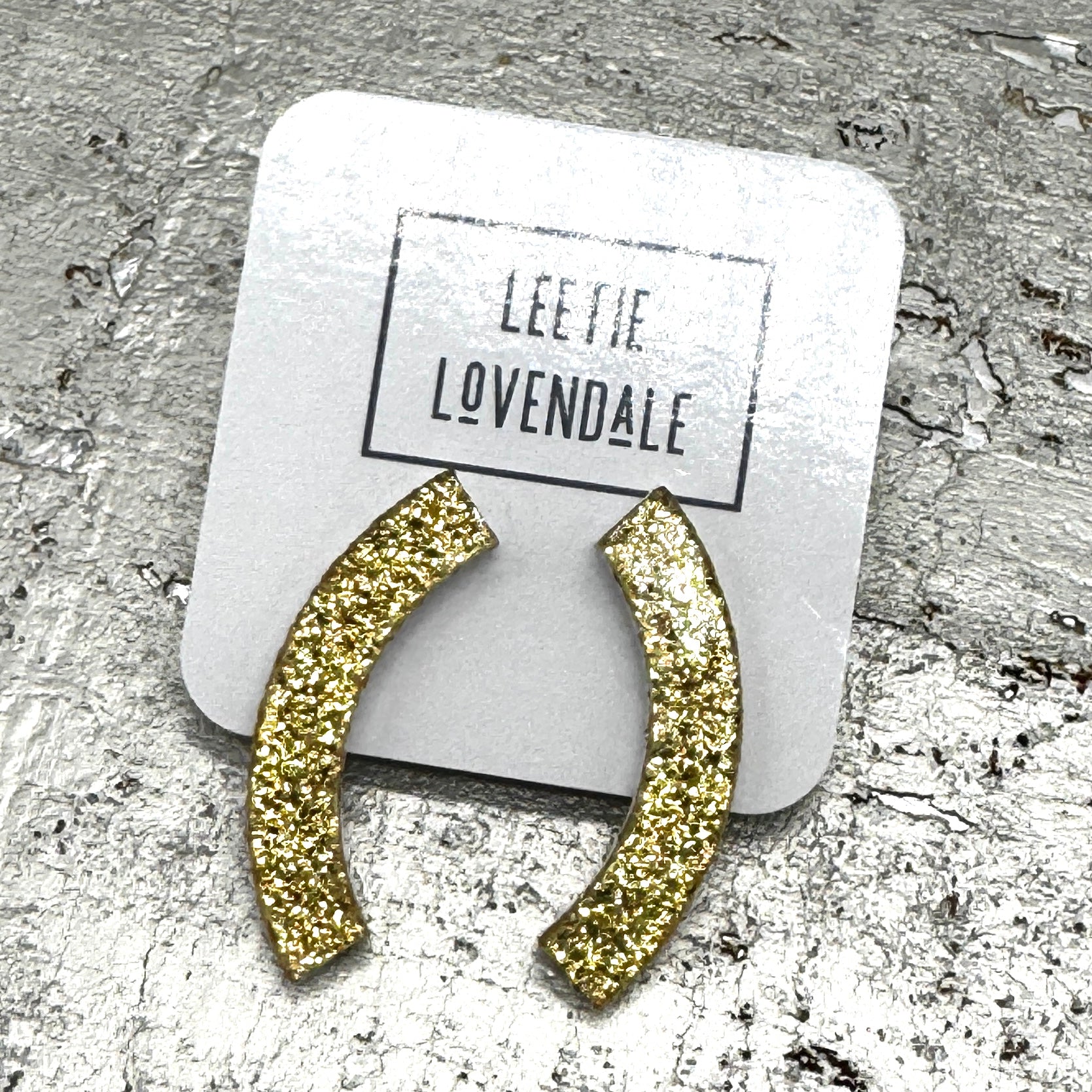 Arched Glitter Stud Earrings
