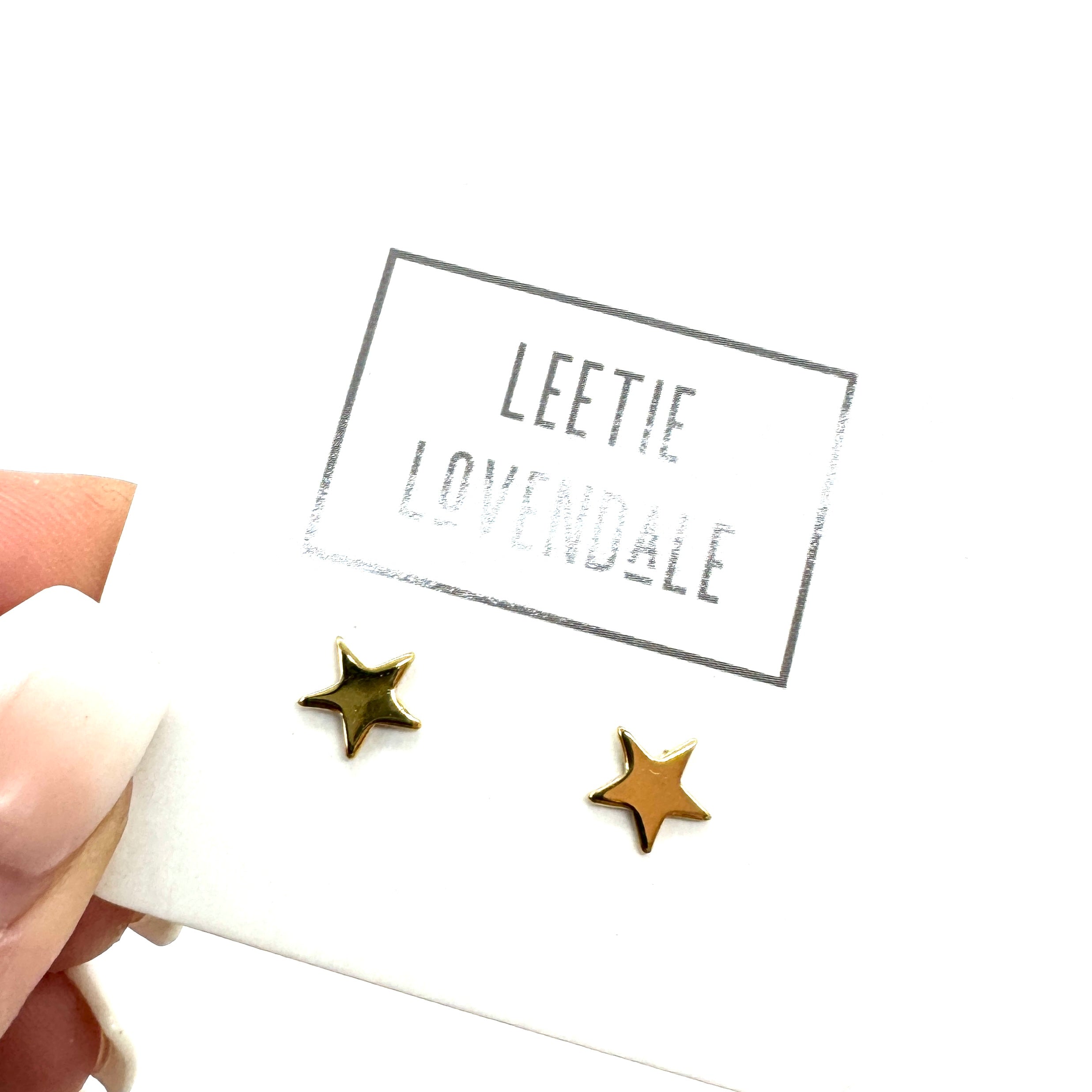 Gold Tiny Stars Deadstock Stud Earrings