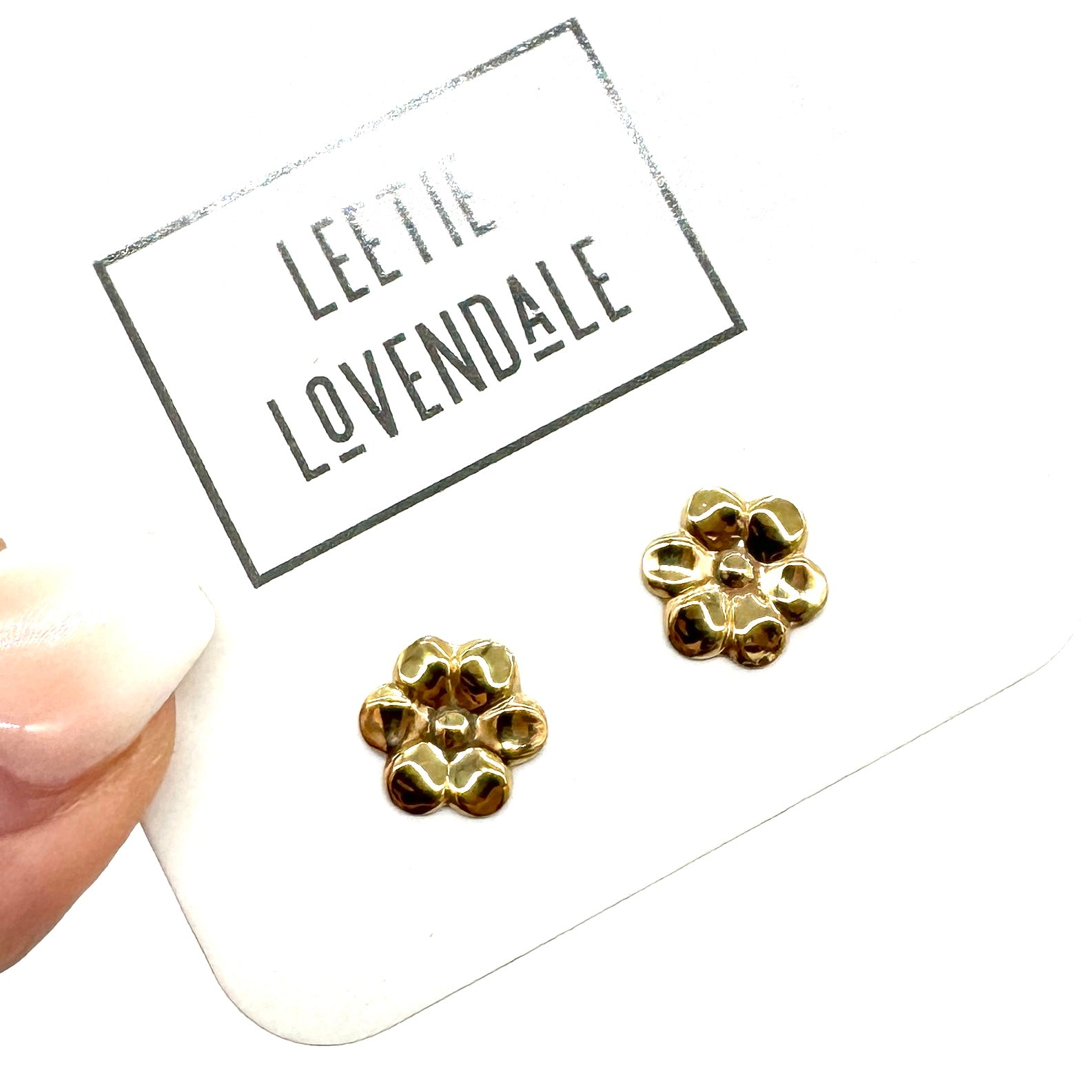 Gold Dahlia Deadstock Stud Earrings
