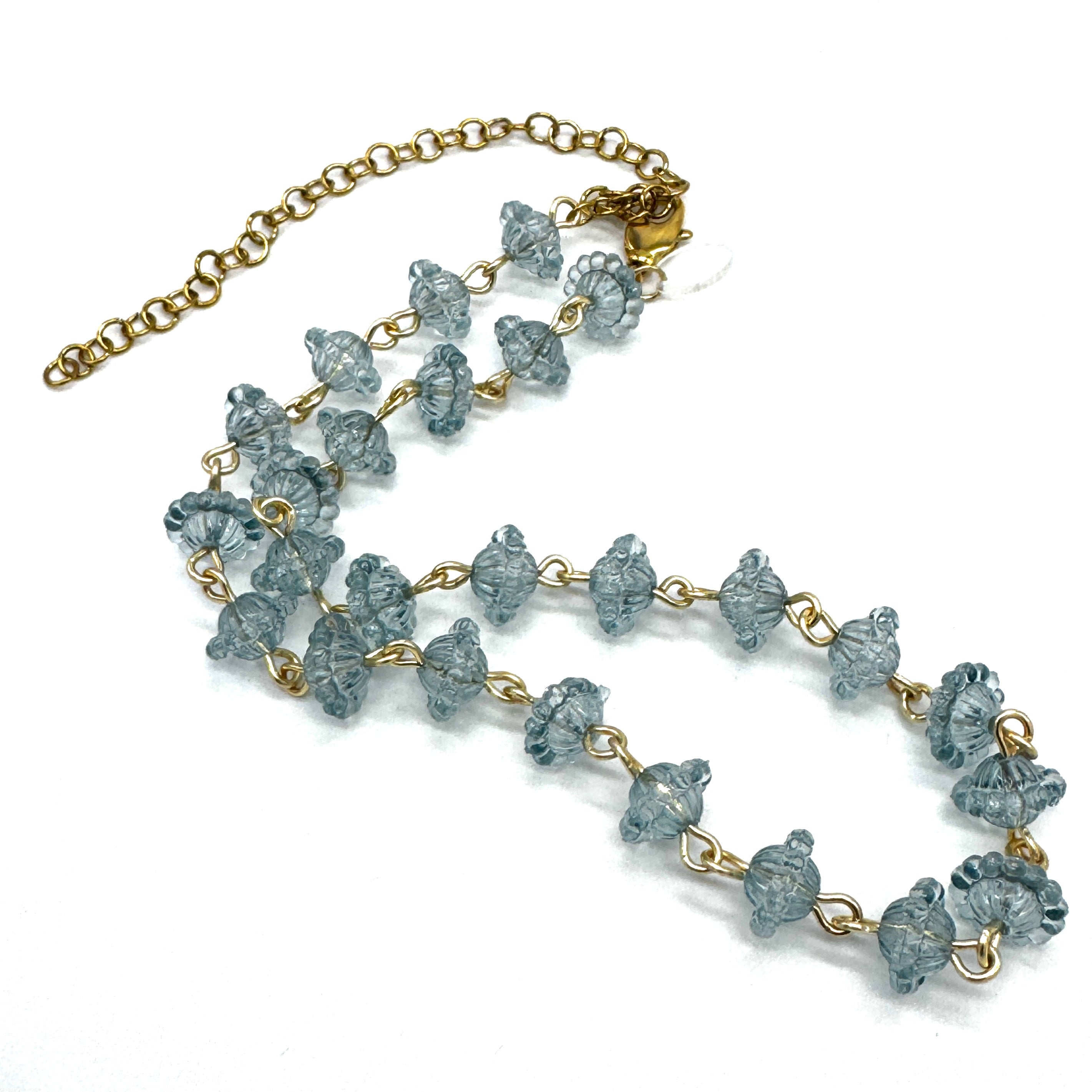 Teal Petite Scalledoped Amelia Necklace