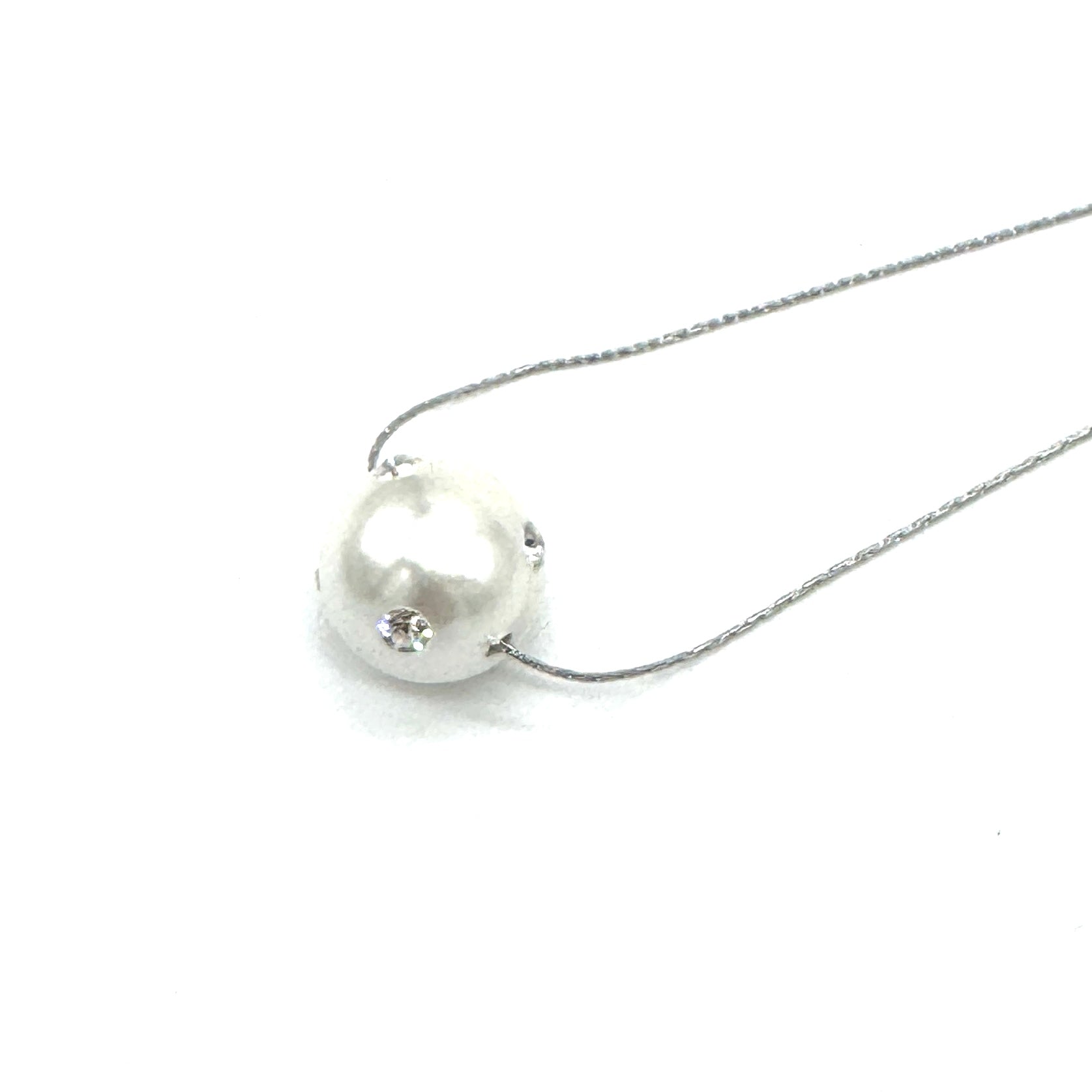 Pearl Bling Side Necklace