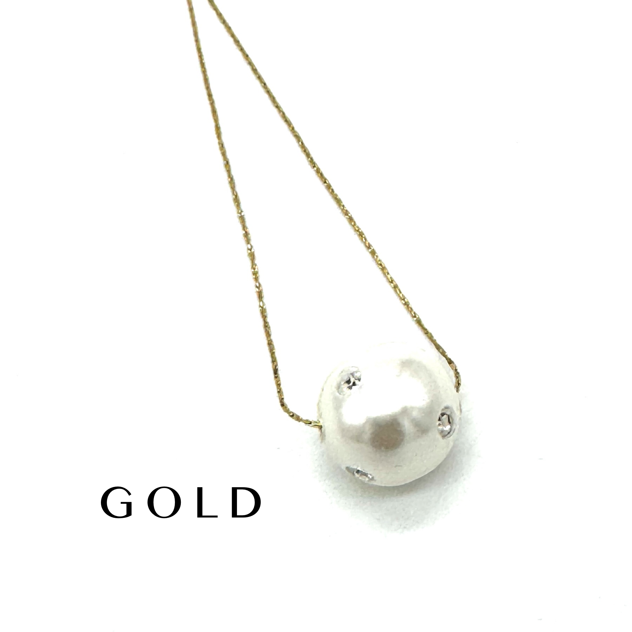 Pearl Bling Side Necklace