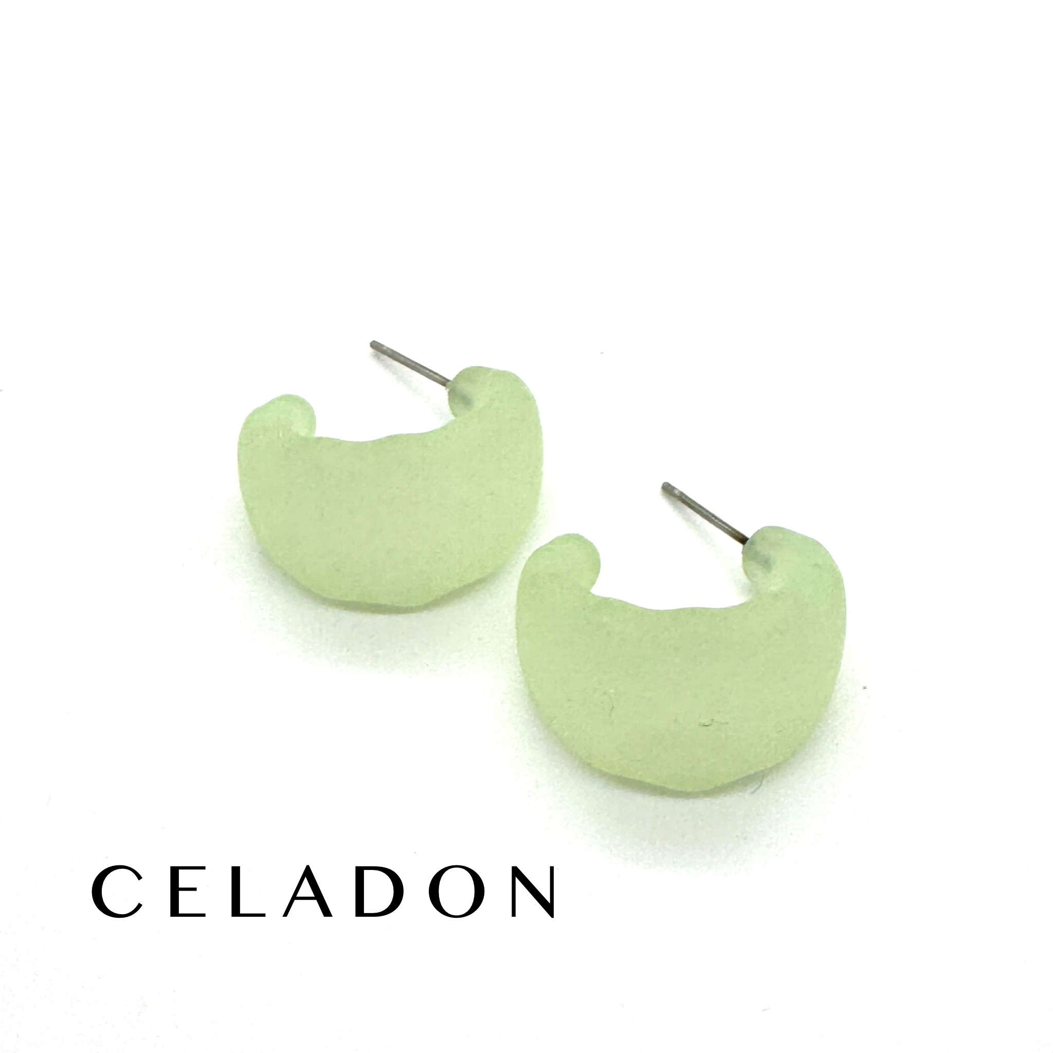 Frosted Ruffle Hoop Earrings