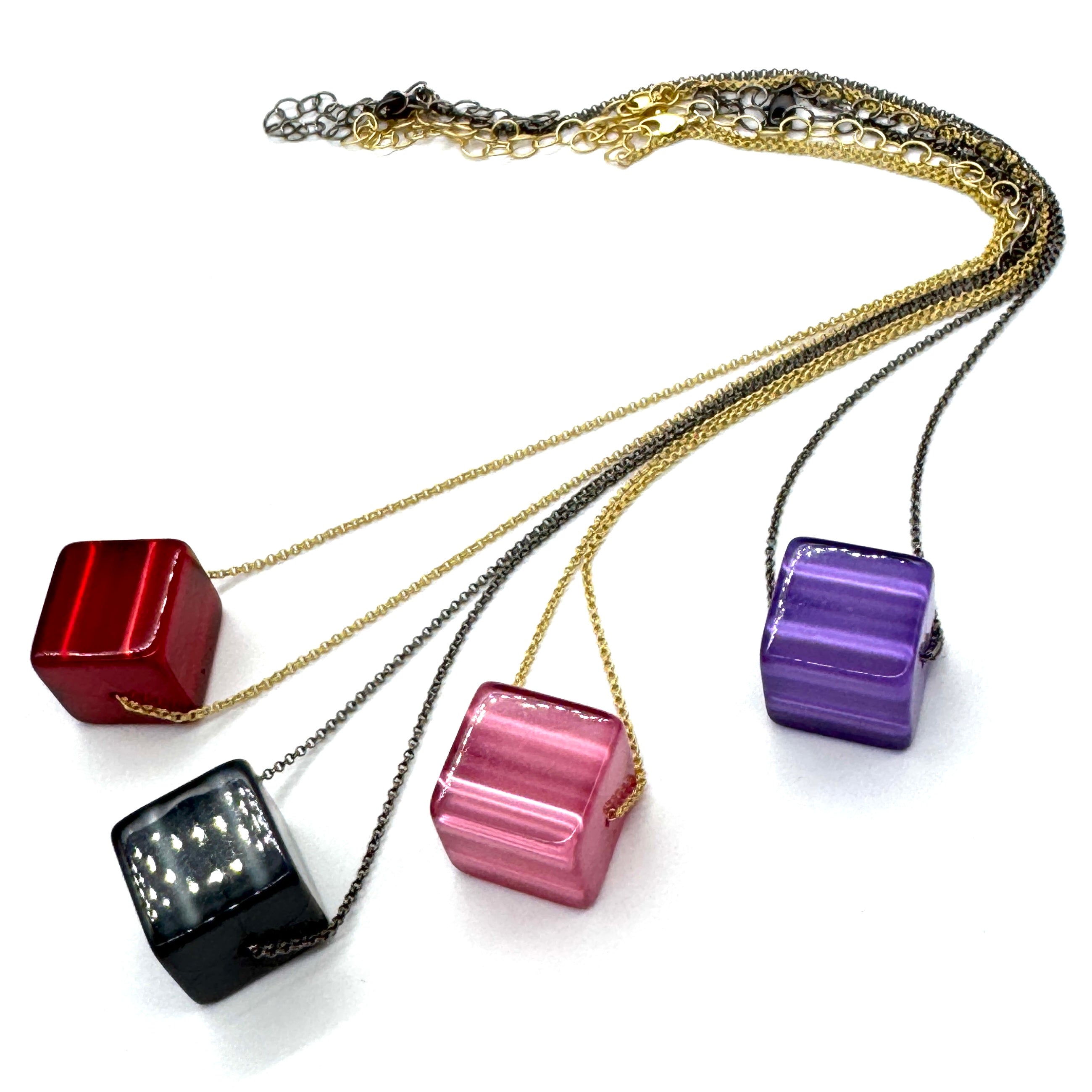 Moonglow Jumbo Cube Slide Necklace