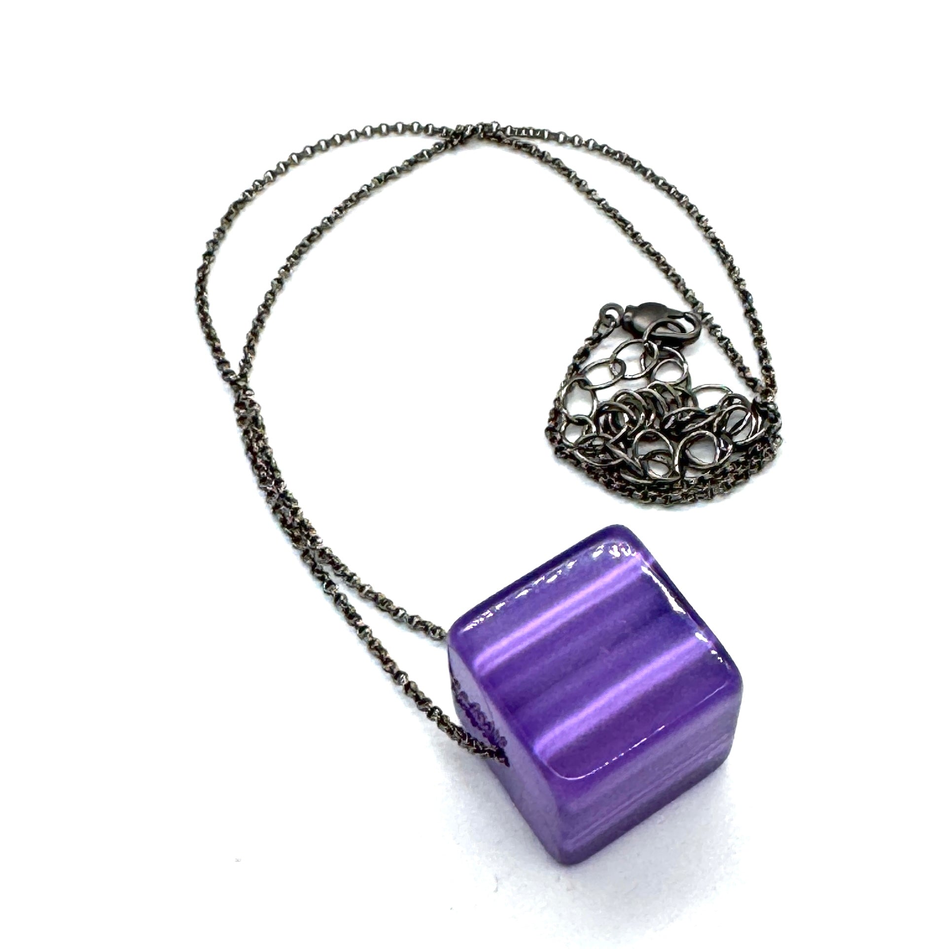 Moonglow Jumbo Cube Slide Necklace