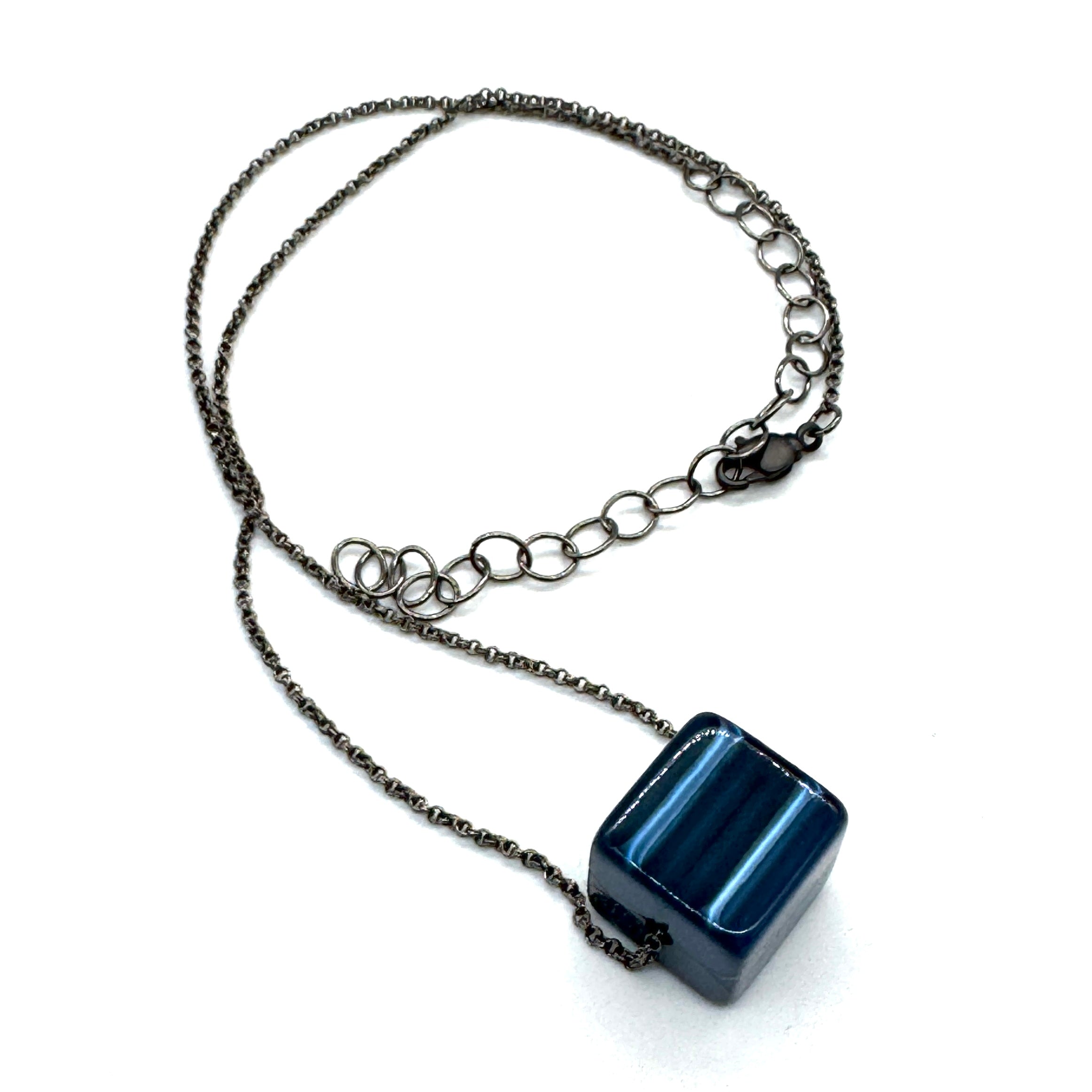 Moonglow Petite Cube Slide Necklace