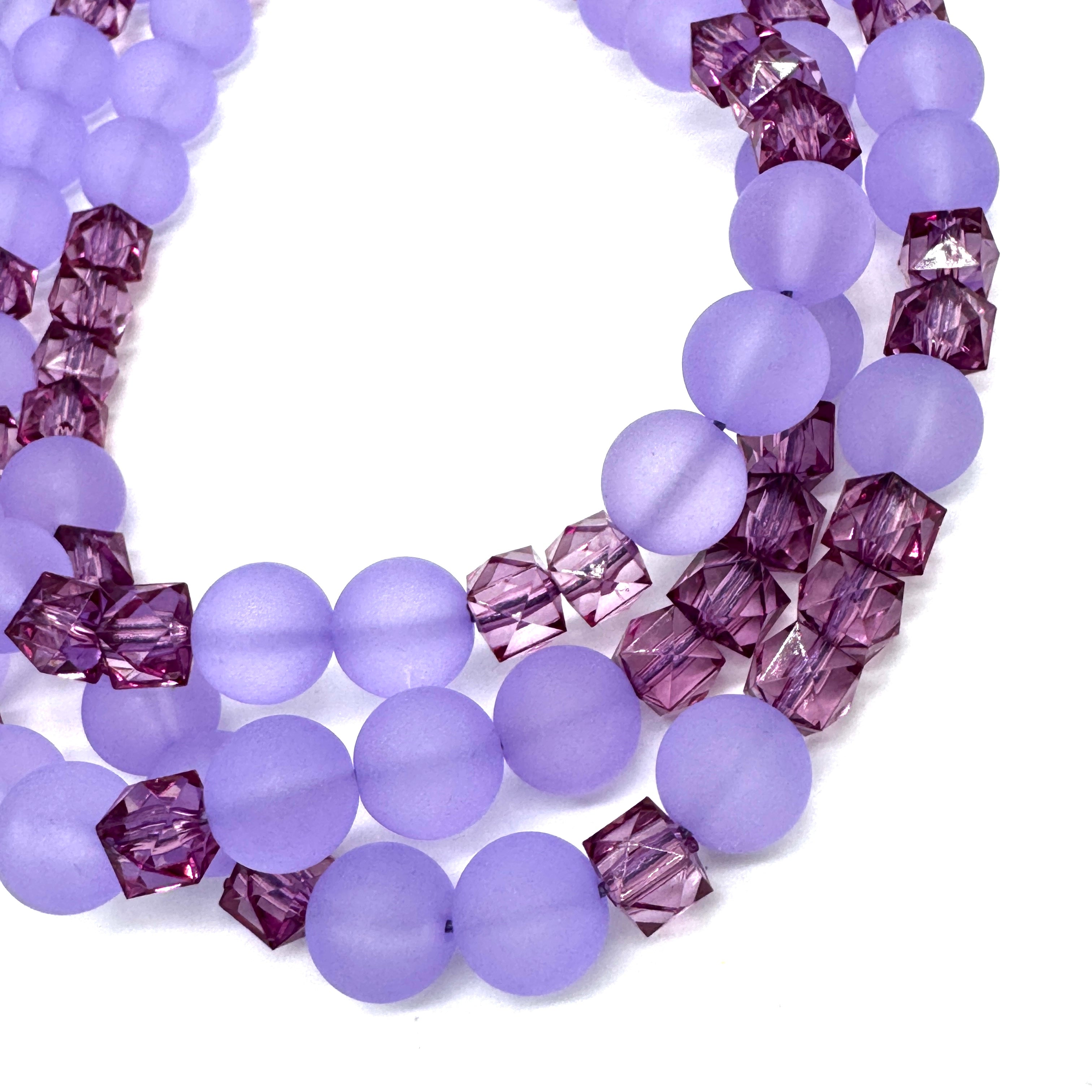 Periwinkle Frost & Purple Facet Morgan Necklace