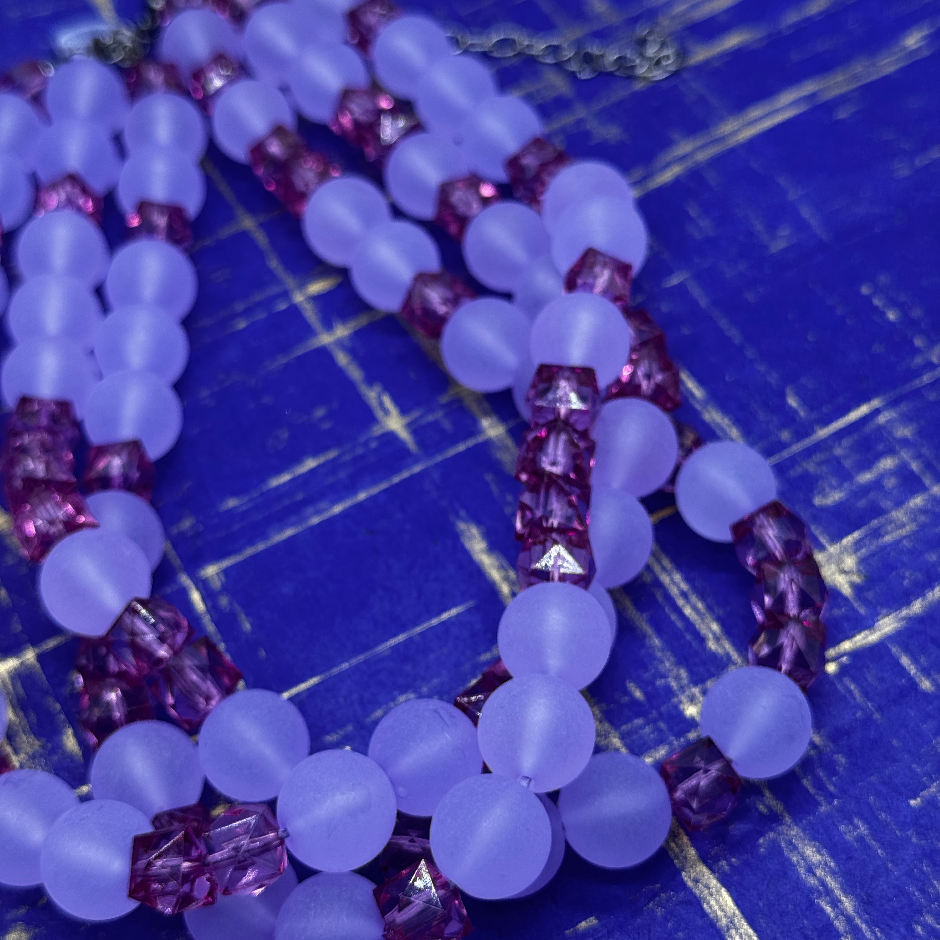 Periwinkle Frost & Purple Facet Morgan Necklace