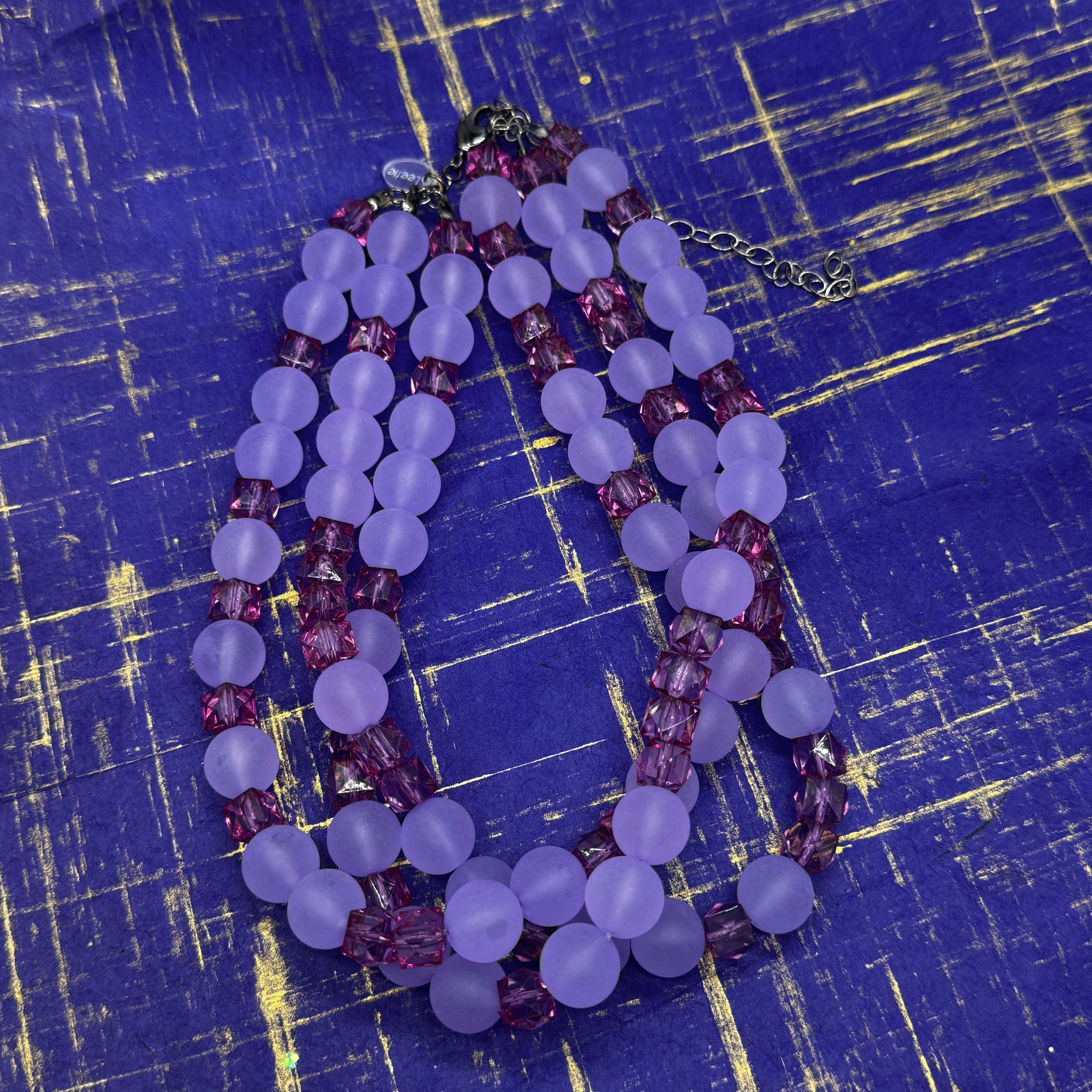 Periwinkle Frost & Purple Facet Morgan Necklace