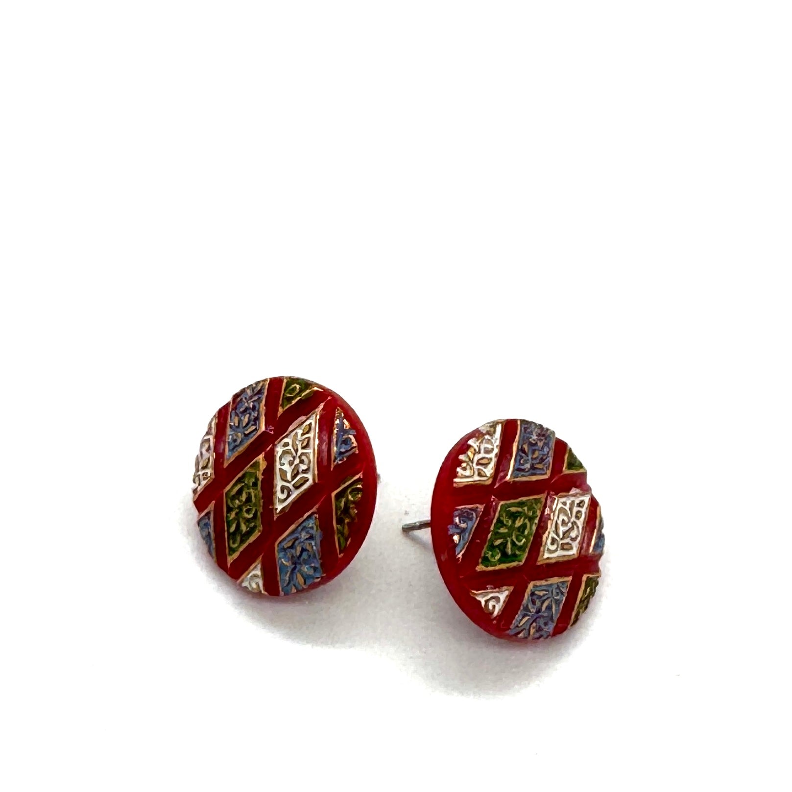 Harlequin Glass Stud Earrings