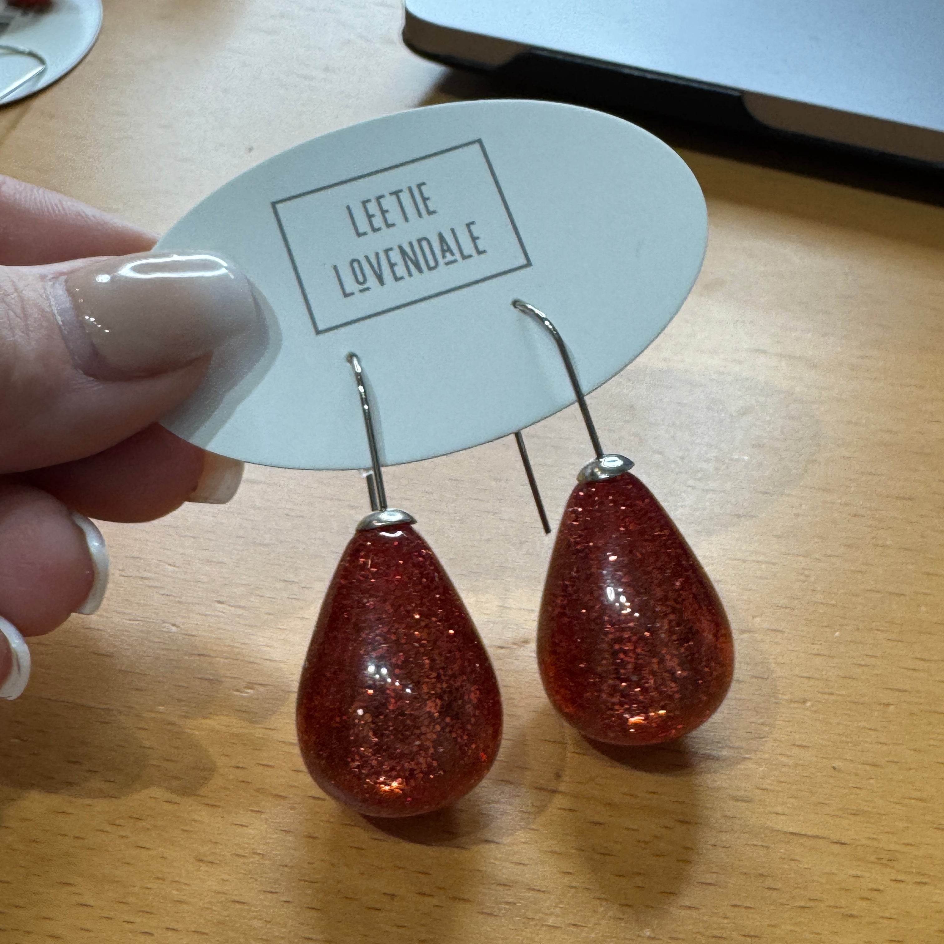 Cherry Glitter Bomb Drop Earringsw