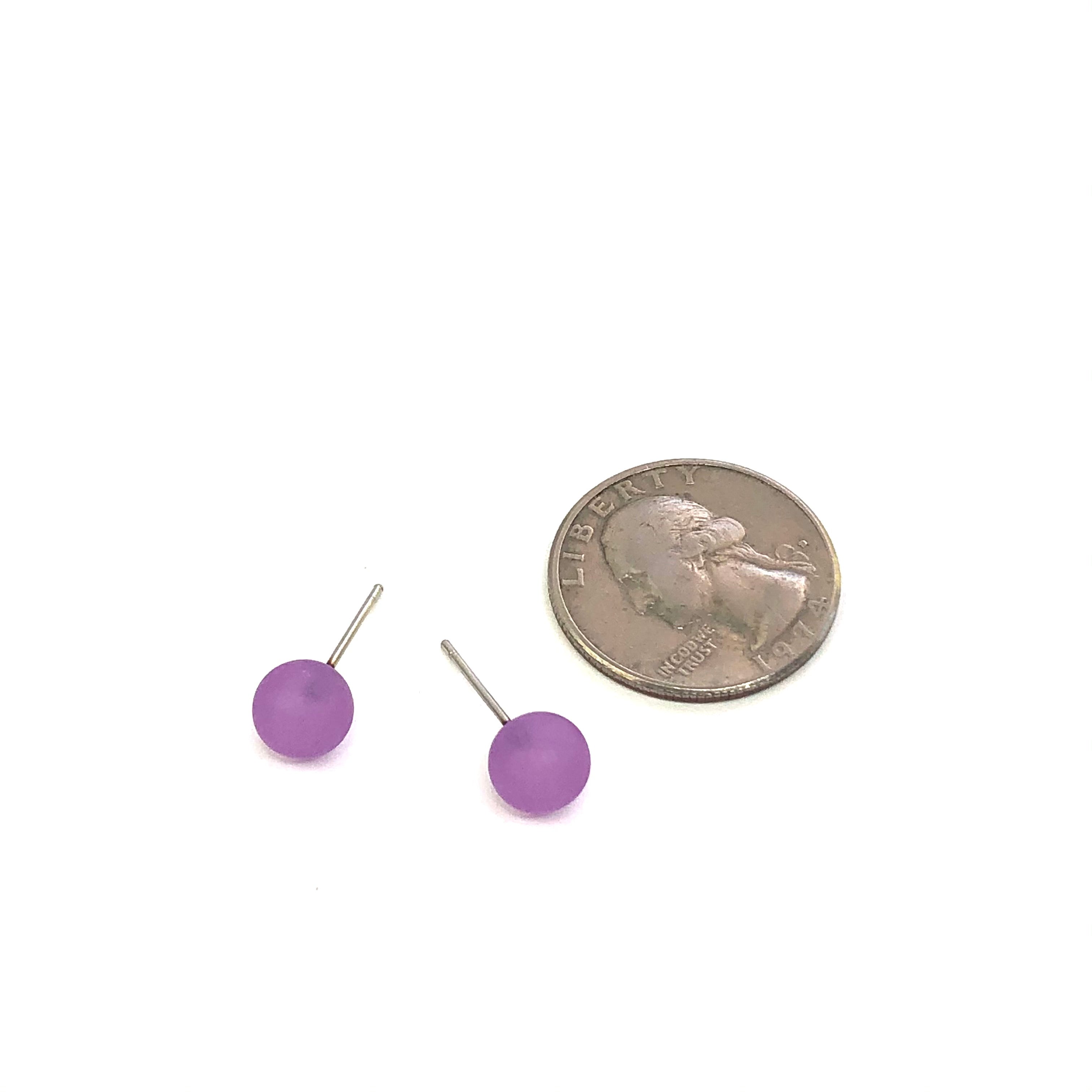 Ball Stud Earrings - 8mm Vintage Lucite Post Earrings - 200 pair