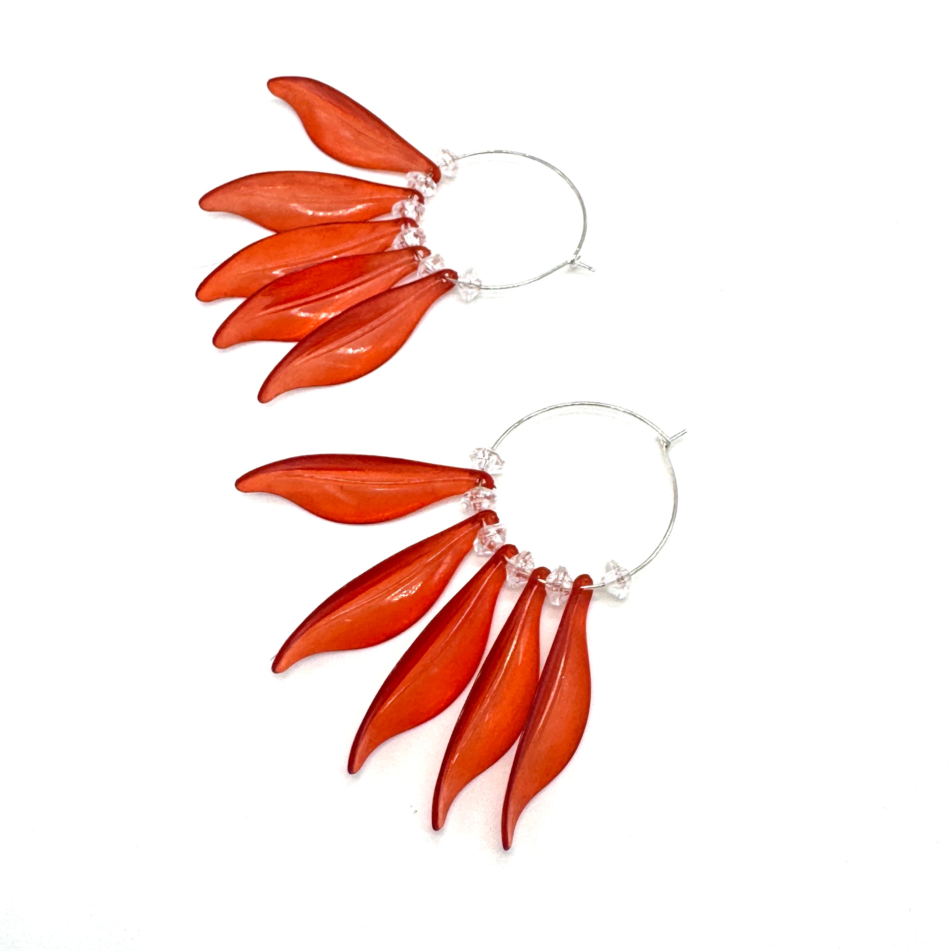 Willow Leaf Hoops — Made With Vintage Lucite