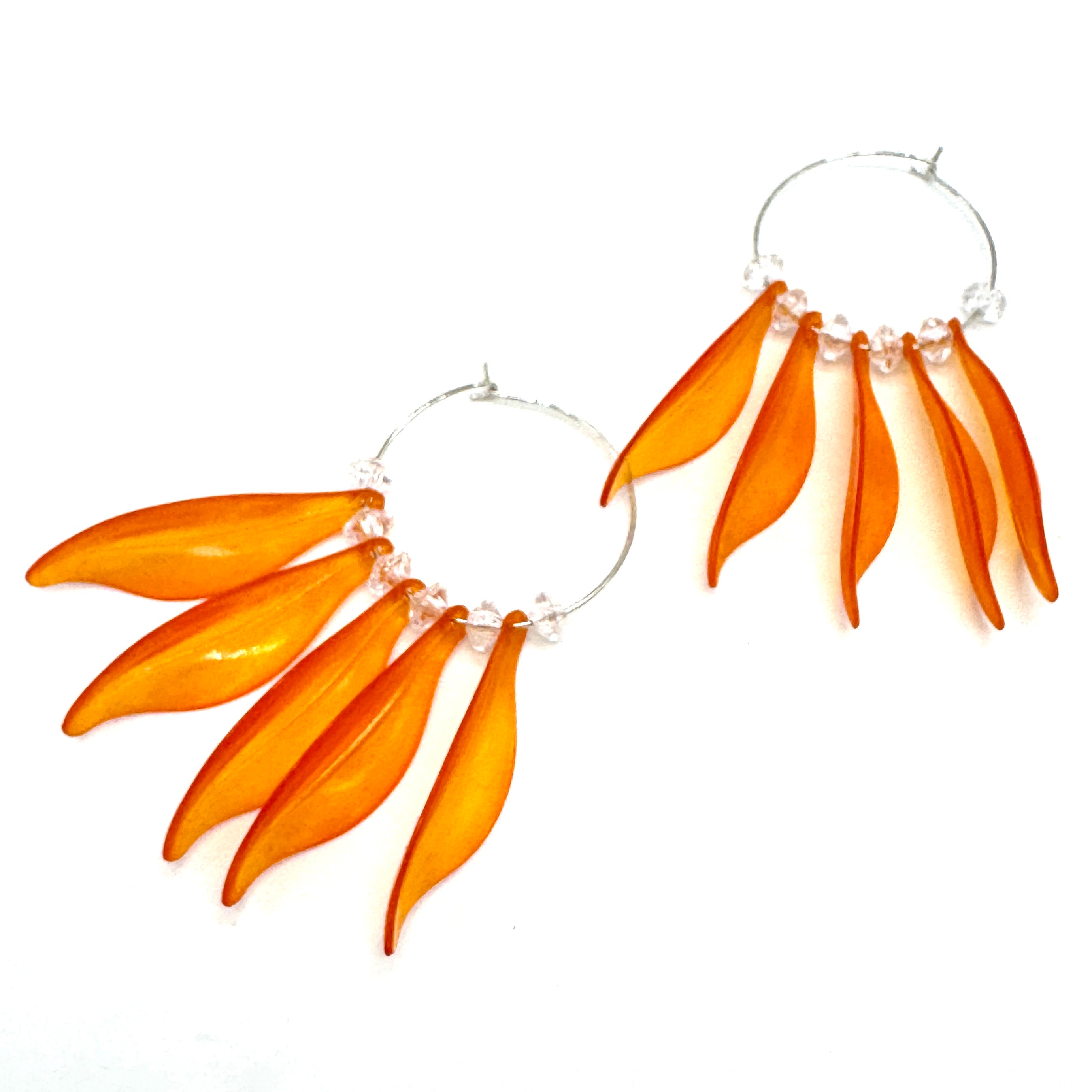 Willow Leaf Hoops — Made With Vintage Lucite
