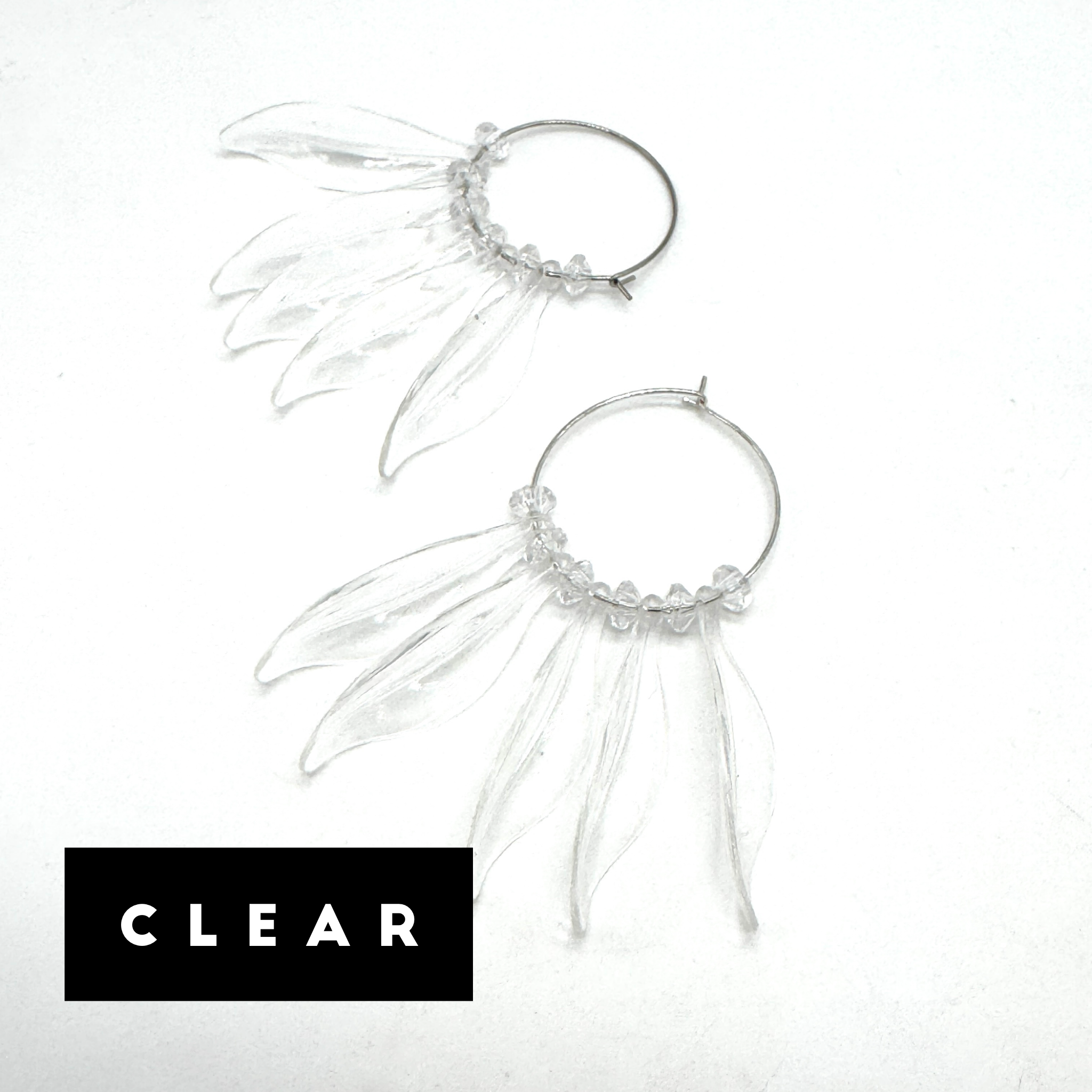 Willow Leaf Hoops — Made With Vintage Lucite