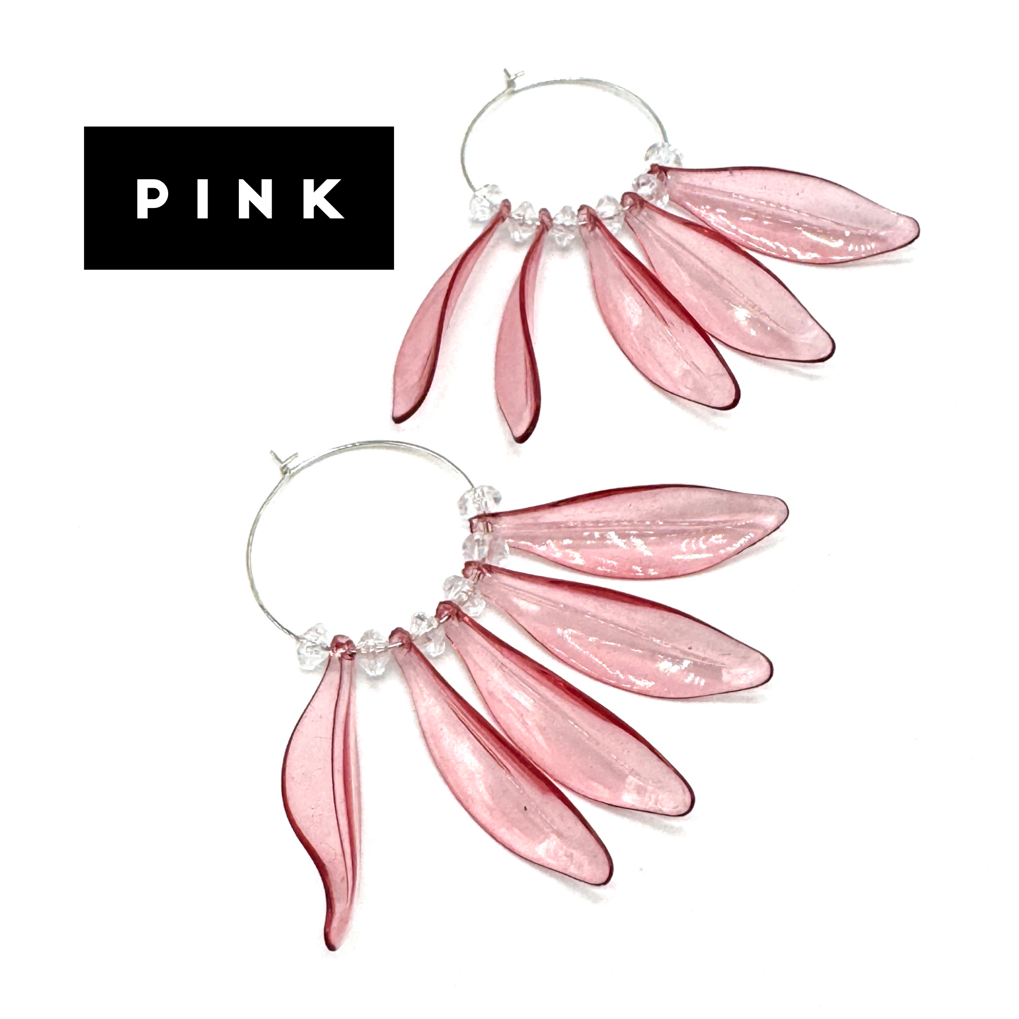 Willow Leaf Hoops — Made With Vintage Lucite