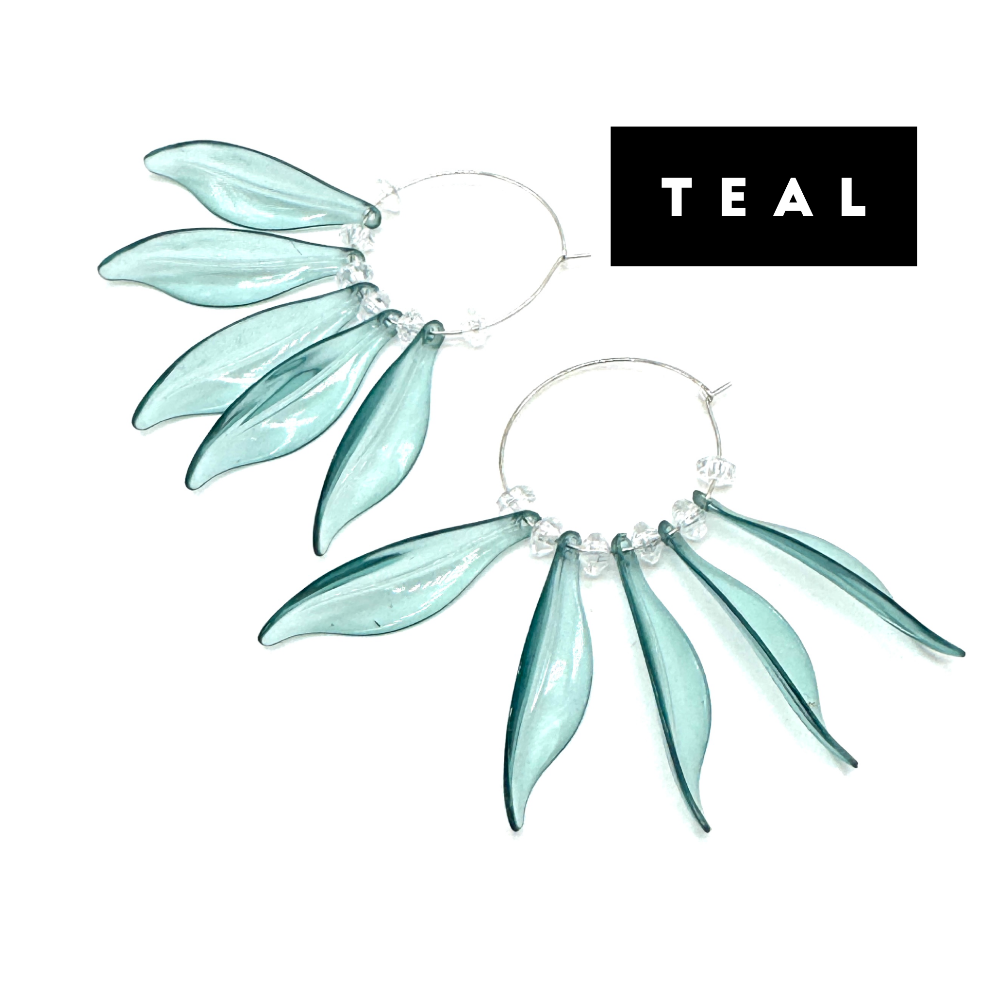 Willow Leaf Hoops — Made With Vintage Lucite