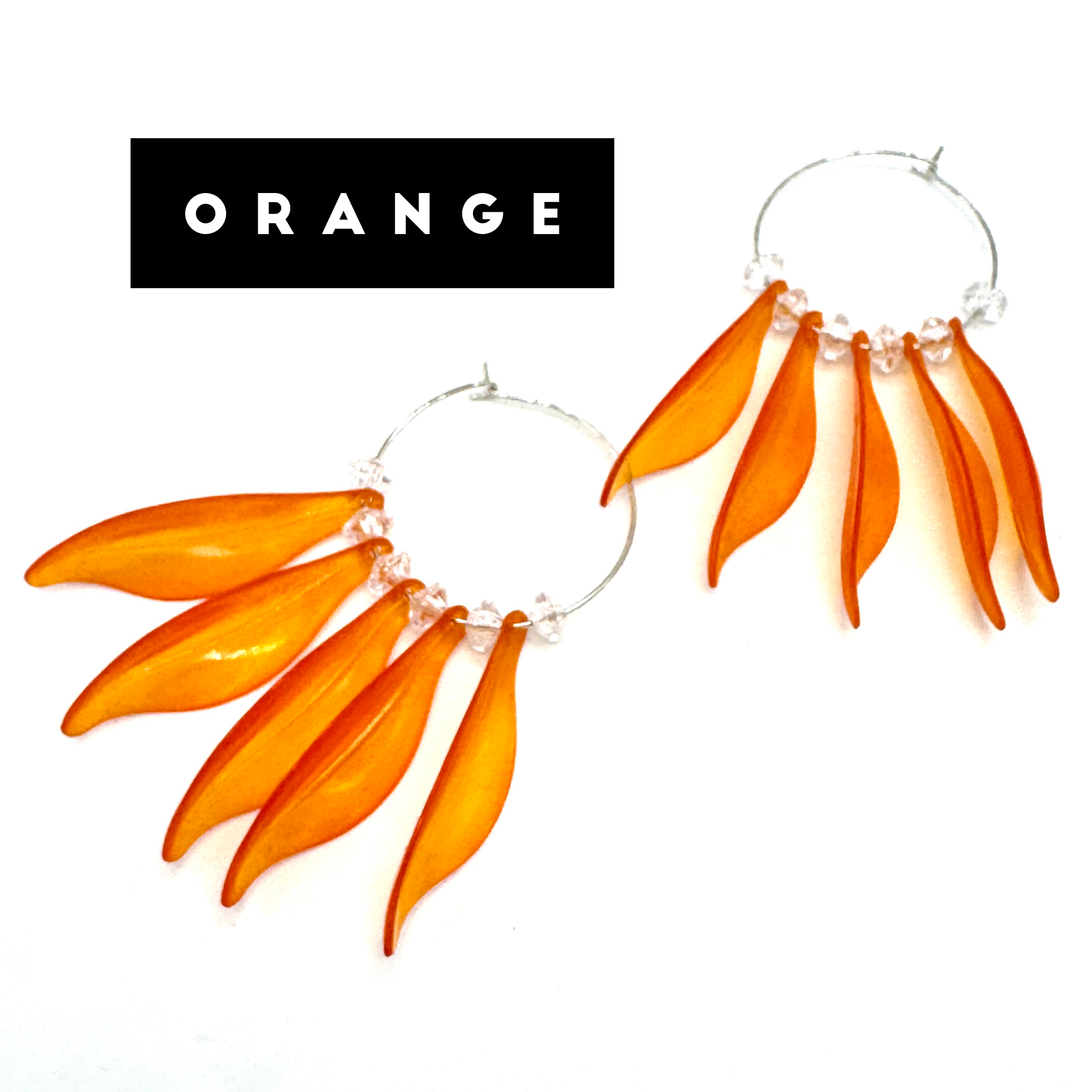 Willow Leaf Hoops — Made With Vintage Lucite