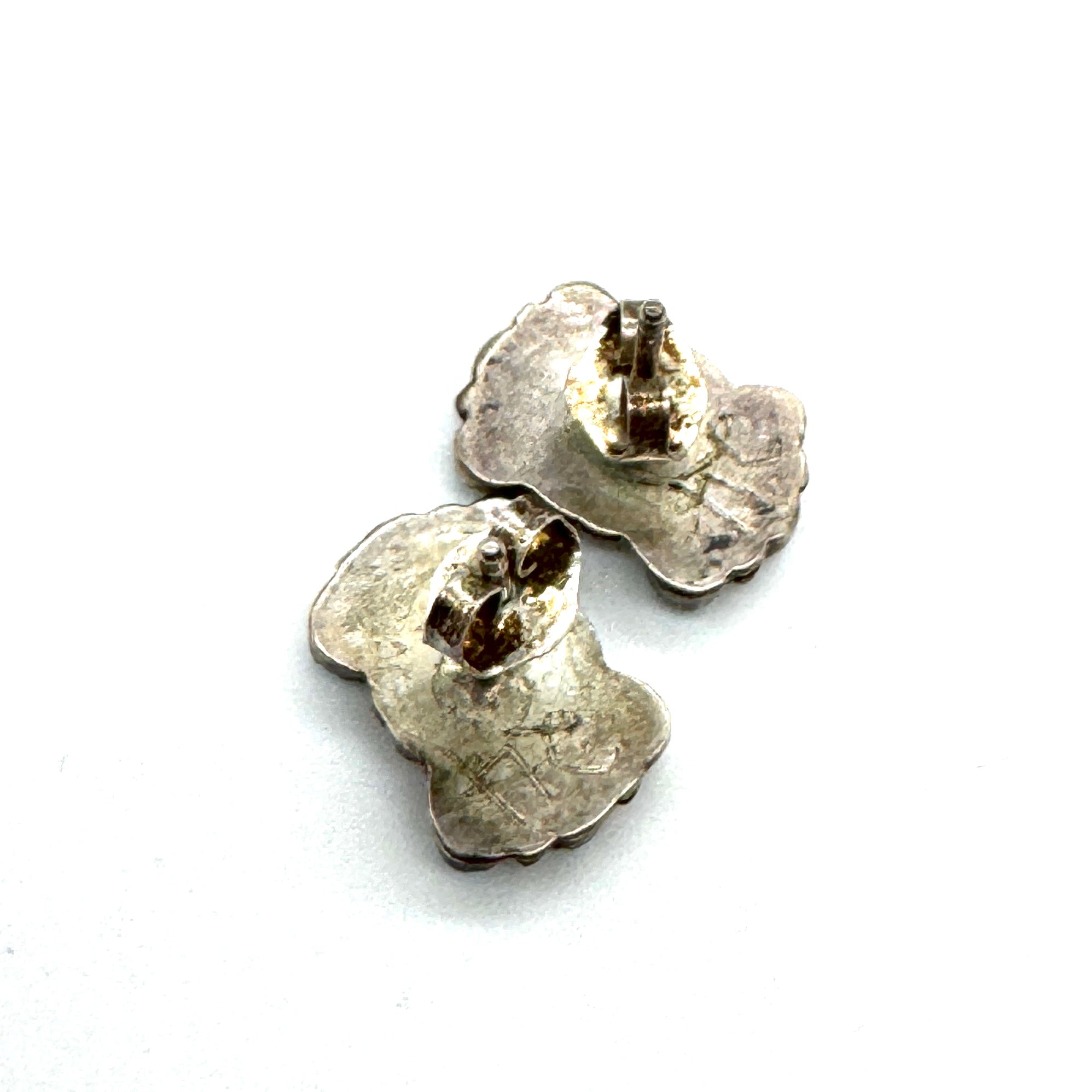 Sterling & Turquoise Fan Stud Earrings