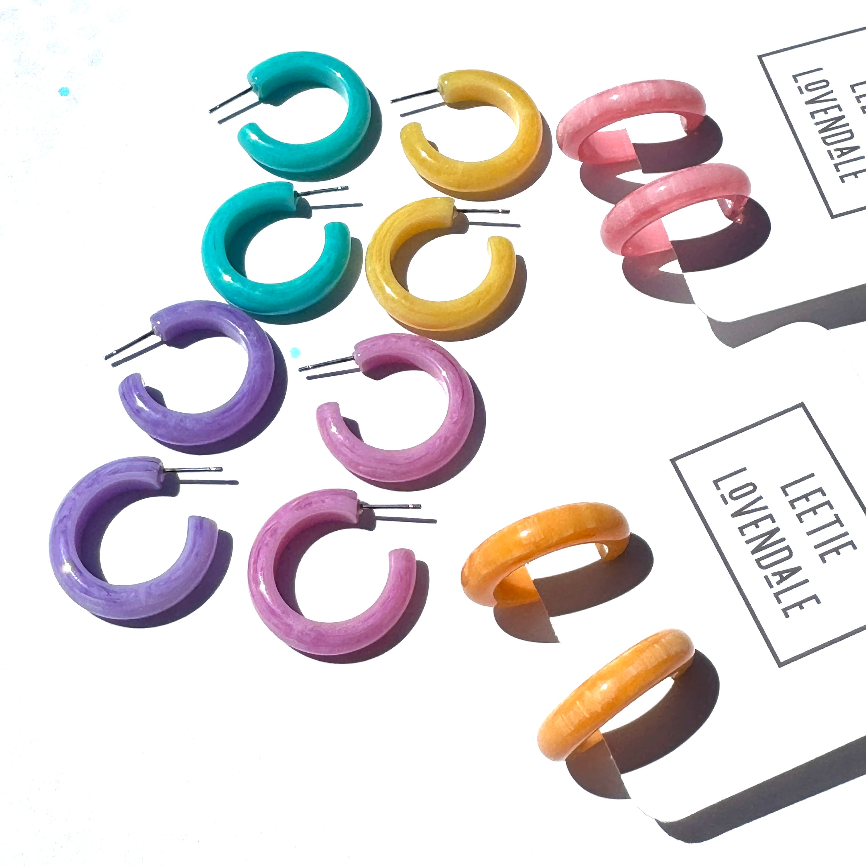 The Mira Hoop Earrings - Pumped Up Pastel Vintage Goodness.