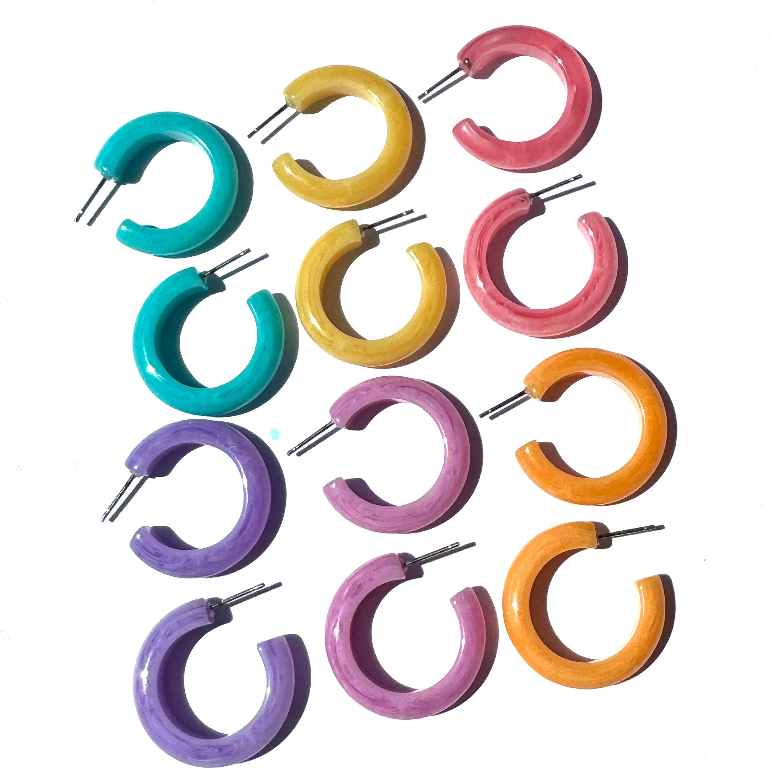 The Mira Hoop Earrings - Pumped Up Pastel Vintage Goodness.