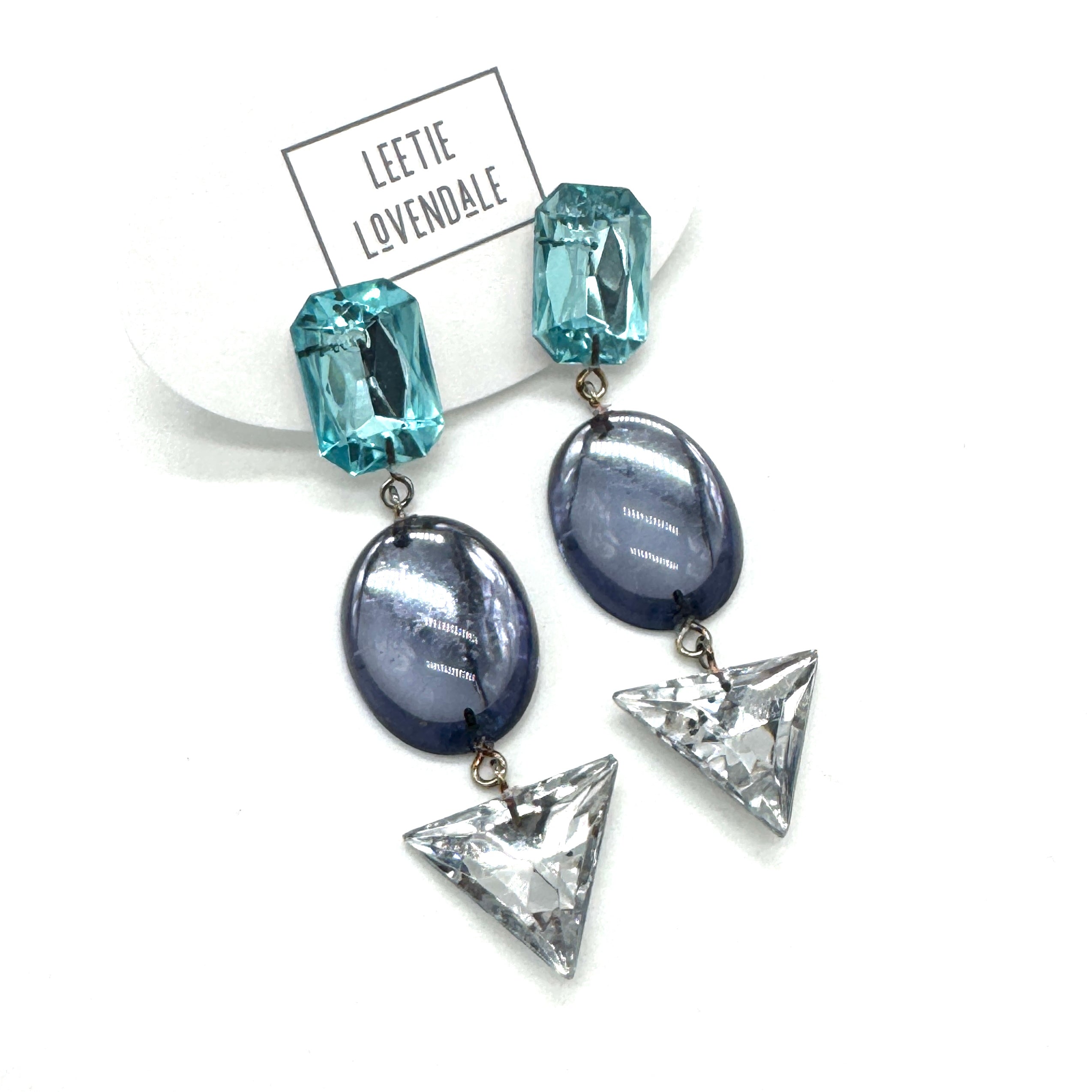 Blue Mirage Shine On Statement Earrings