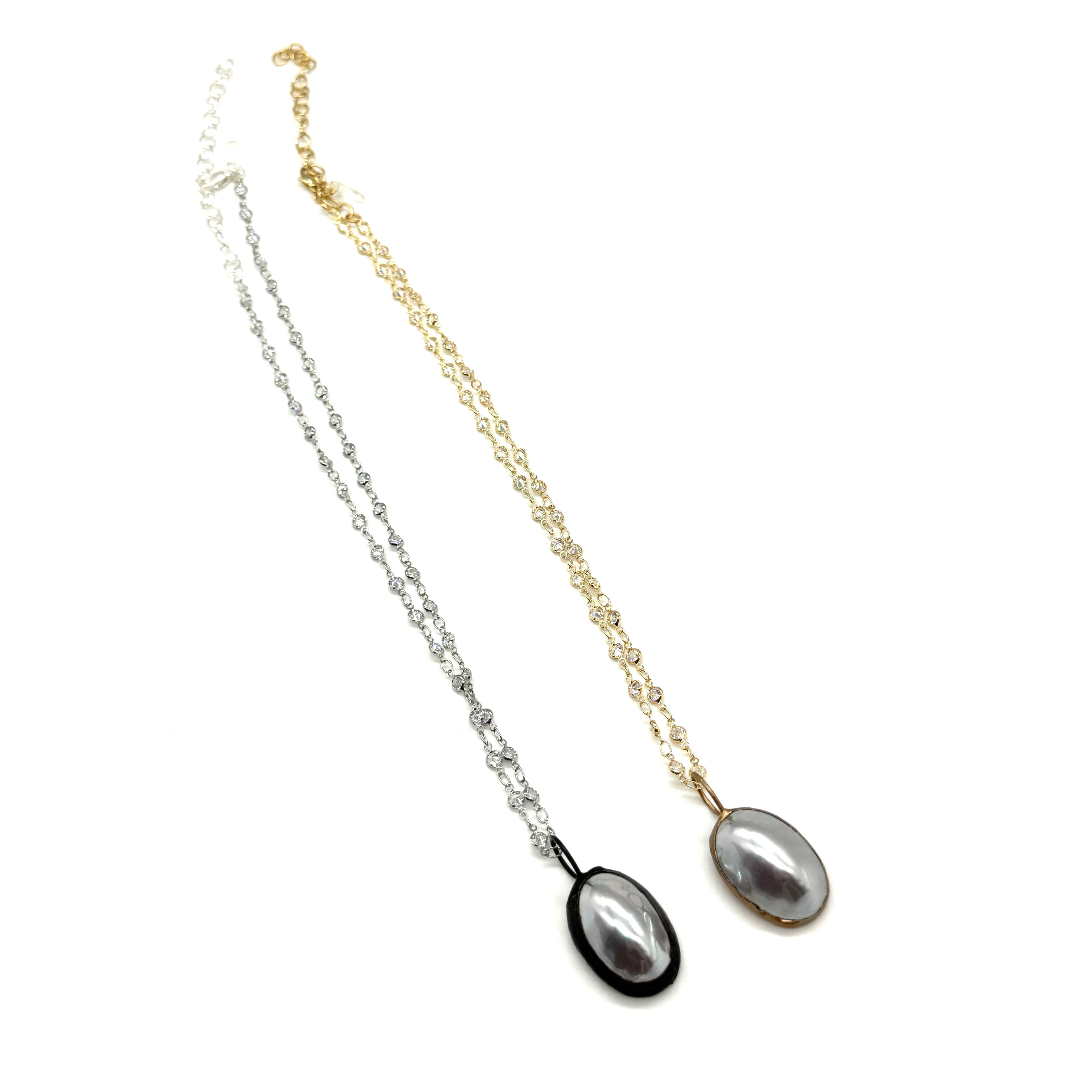 Silver Sea Pearl Necklace