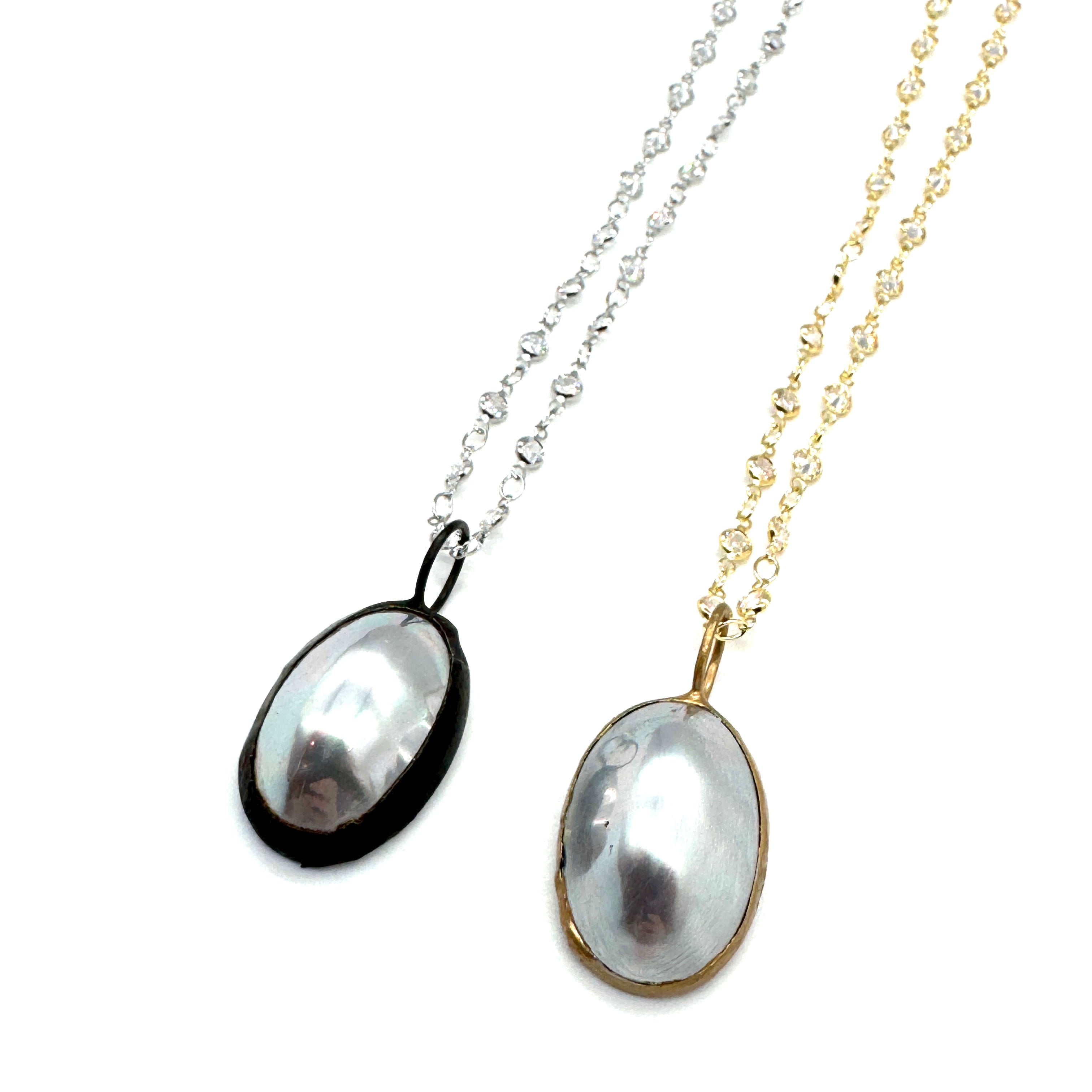 Silver Sea Pearl Necklace