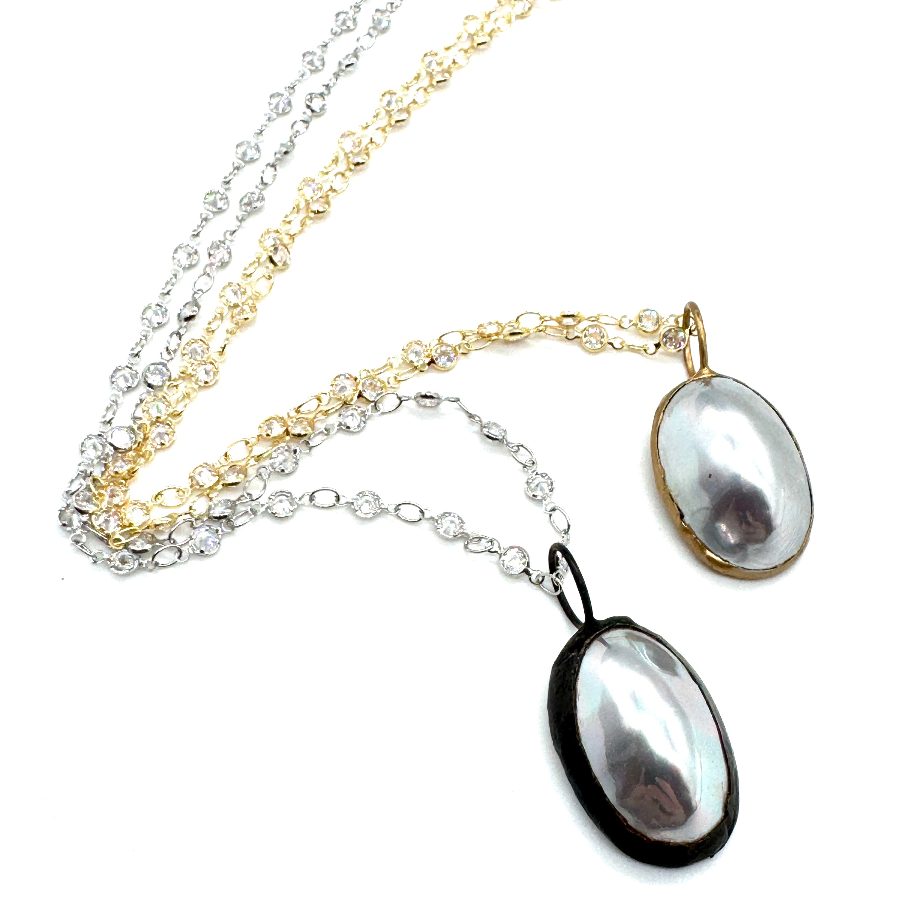 Silver Sea Pearl Necklace
