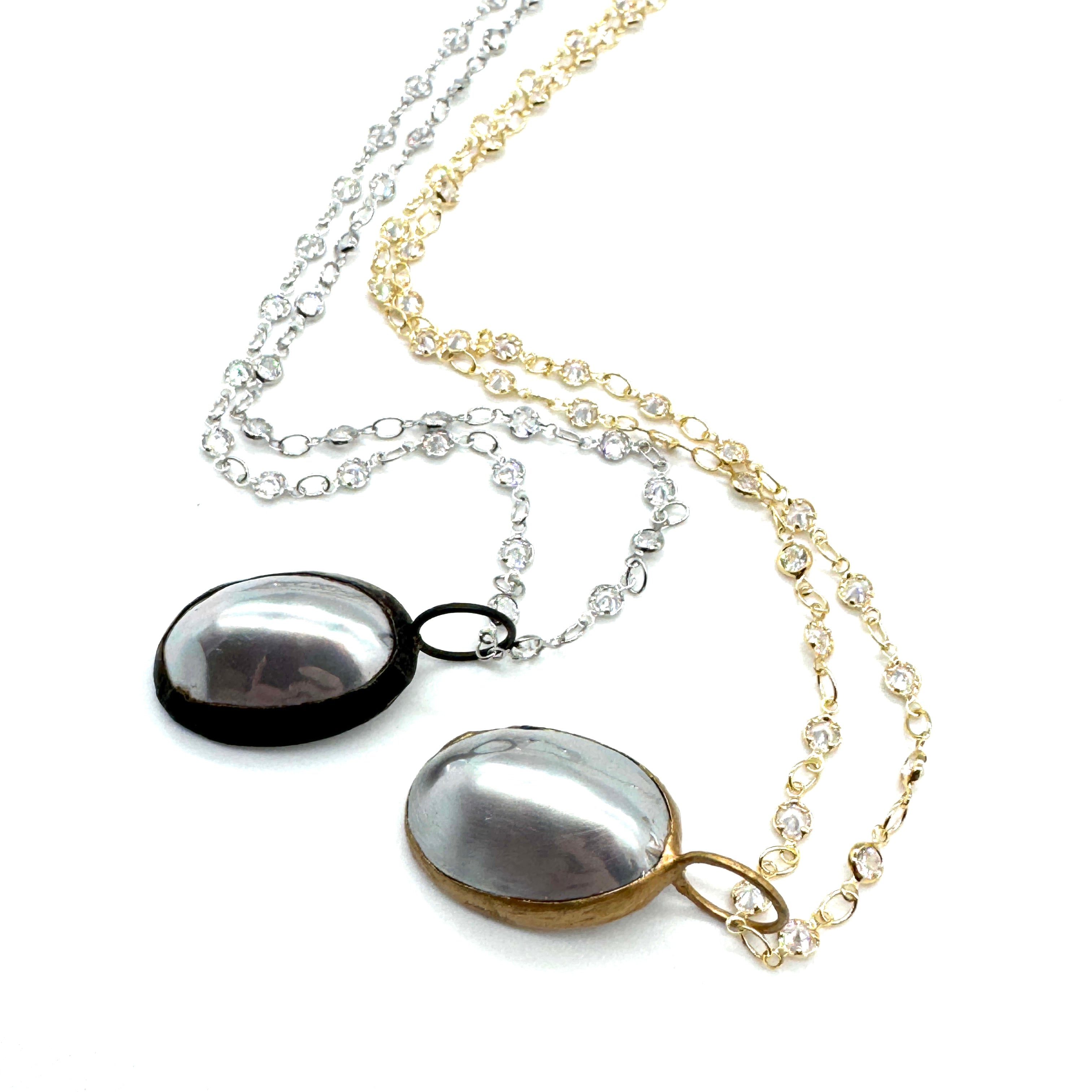 Silver Sea Pearl Necklace