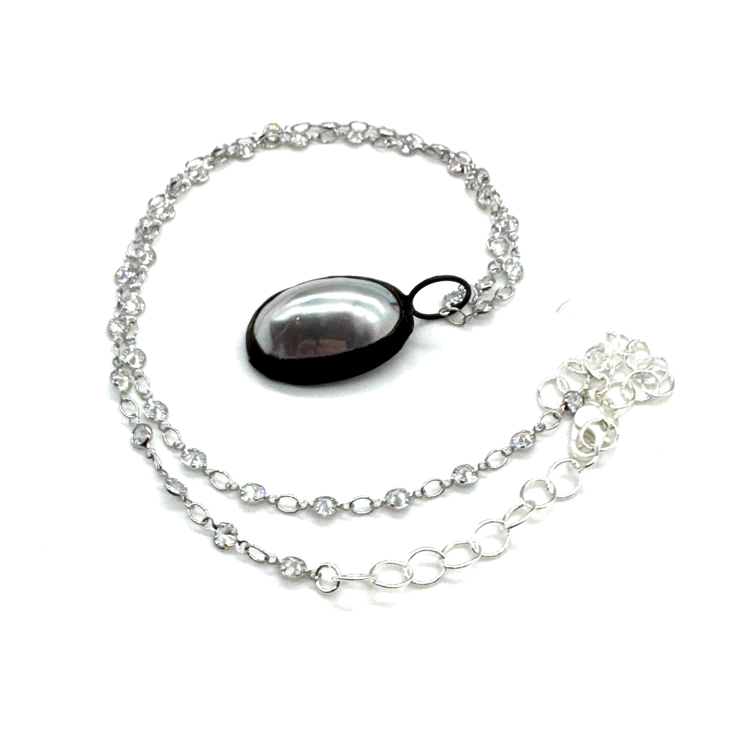 Silver Sea Pearl Necklace