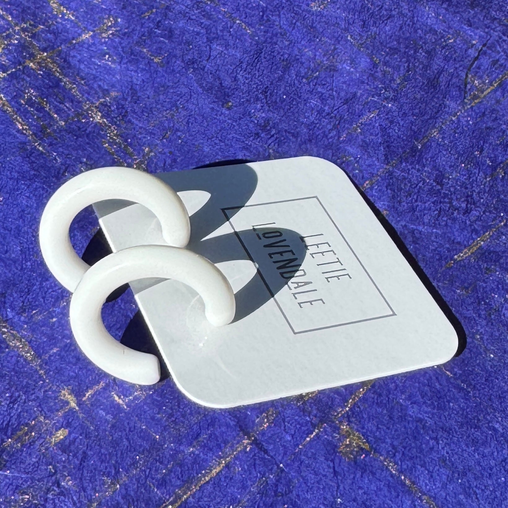 White Tube Hoop Earrings