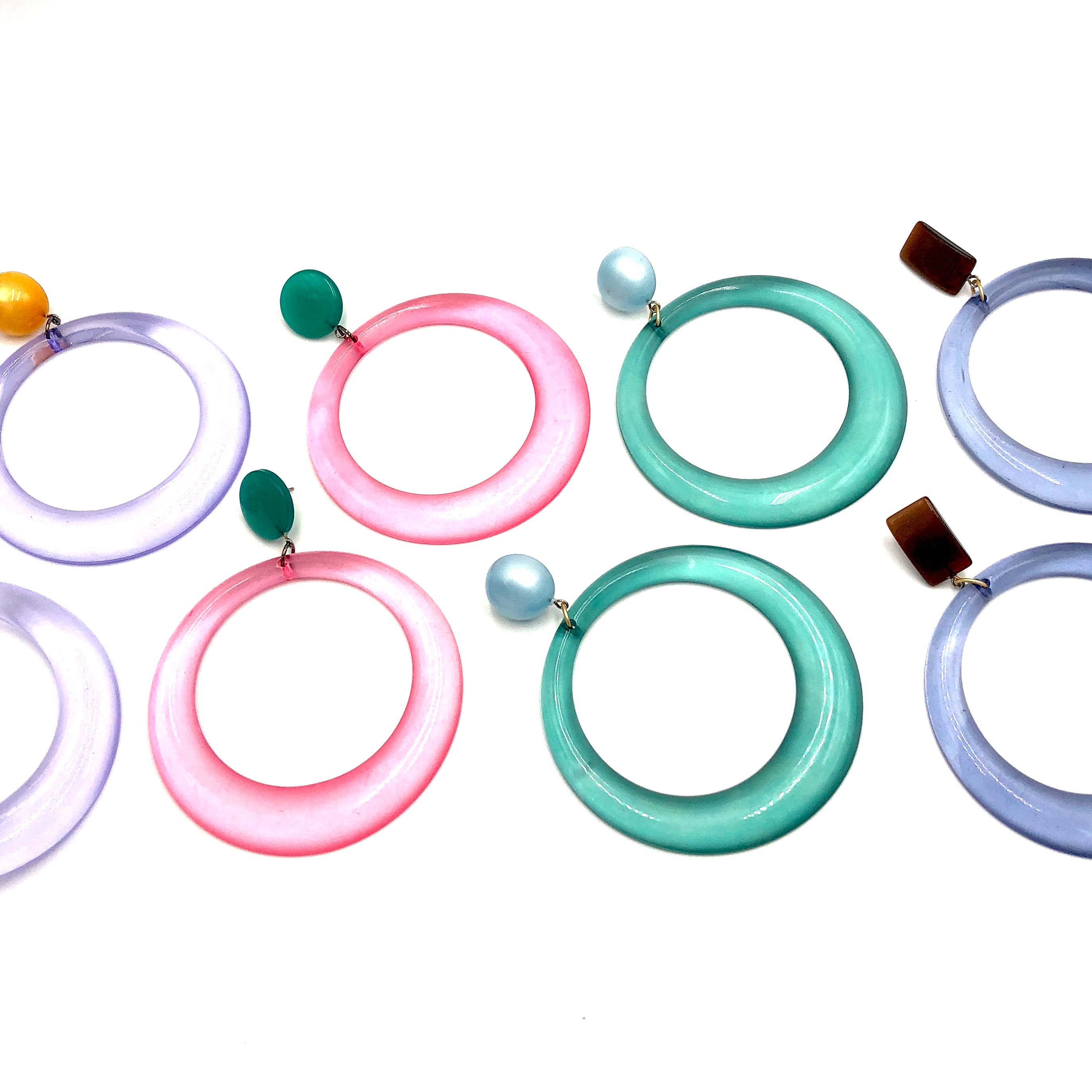 Smoke & Blue Moonglow Iris Earrings