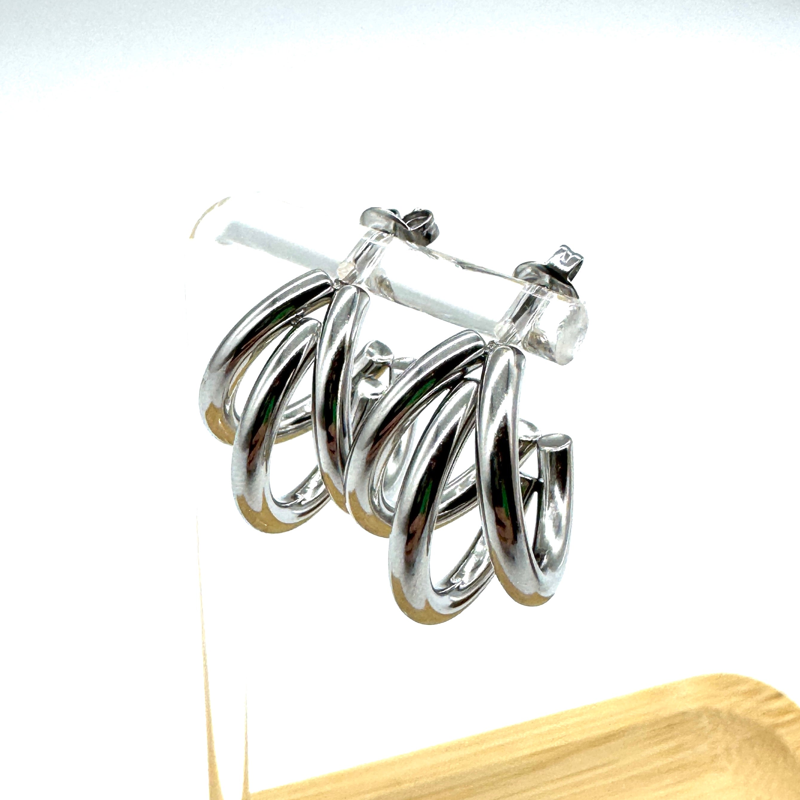 Triple Cage Hoop Earrings